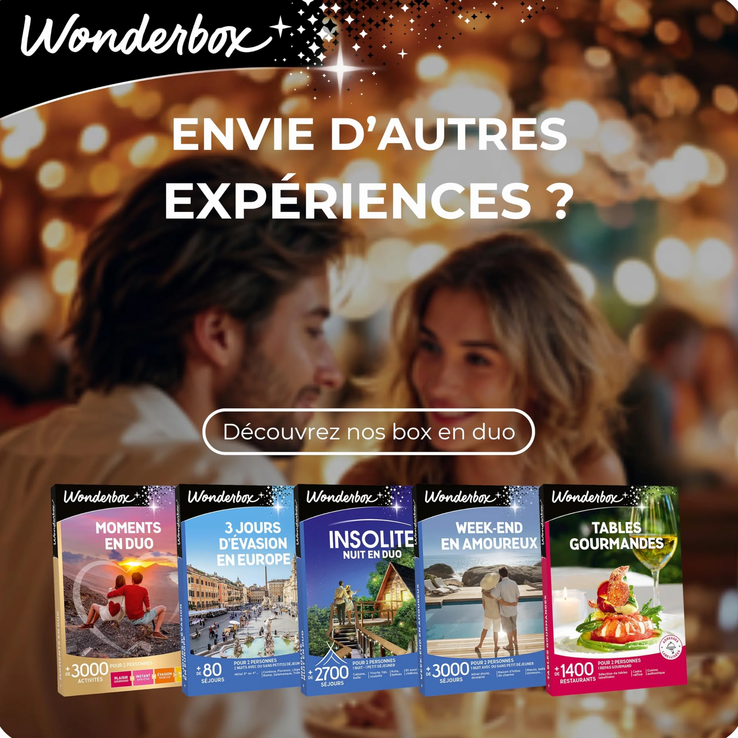 Wonderbox Coffret Cadeau Dîner d'Exception 1070 Restaurants Gastronomiques pour 2 Personnes