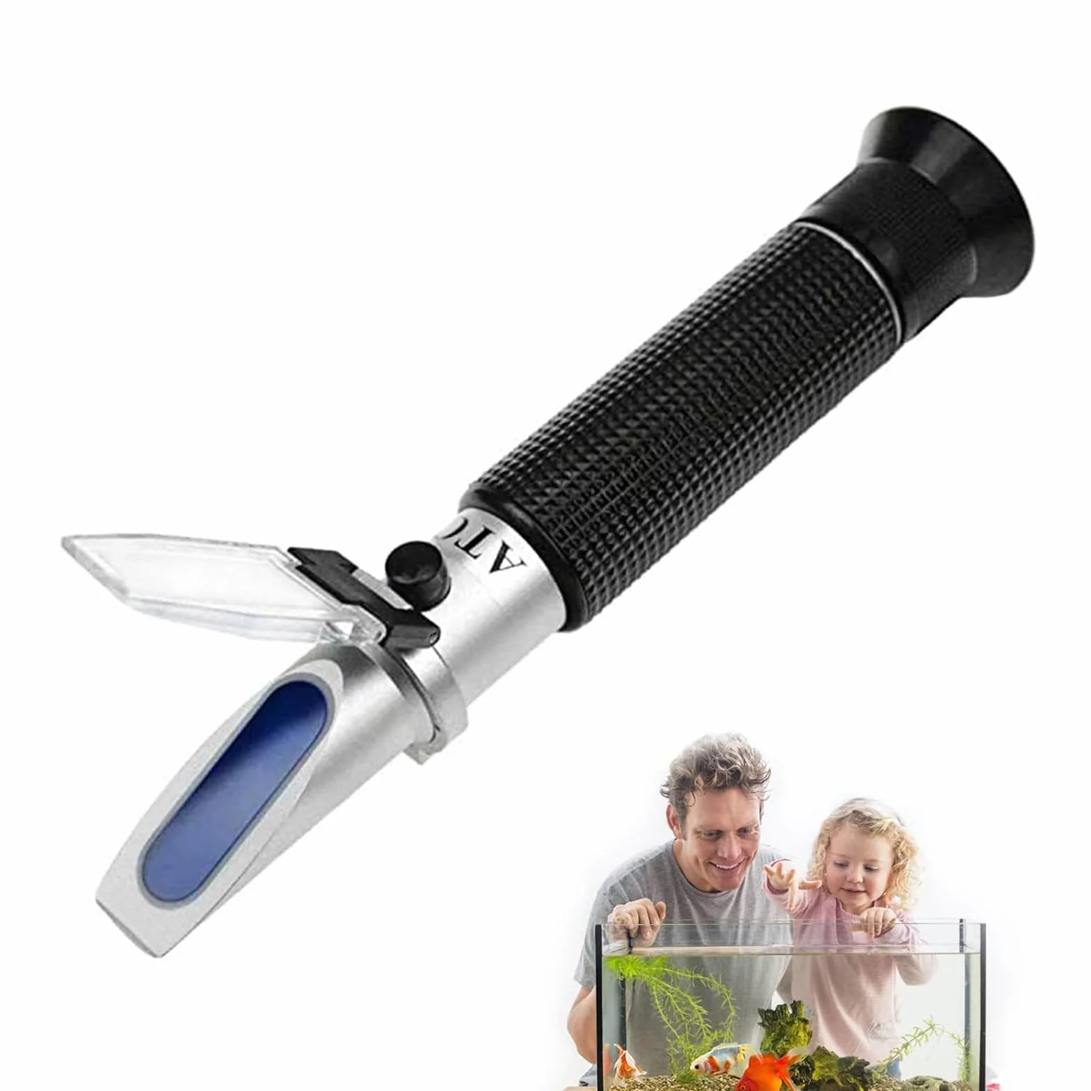 Réfractomètre de salinité 0-100% portable double échelle ATC haute précision pour aquarium eau salée