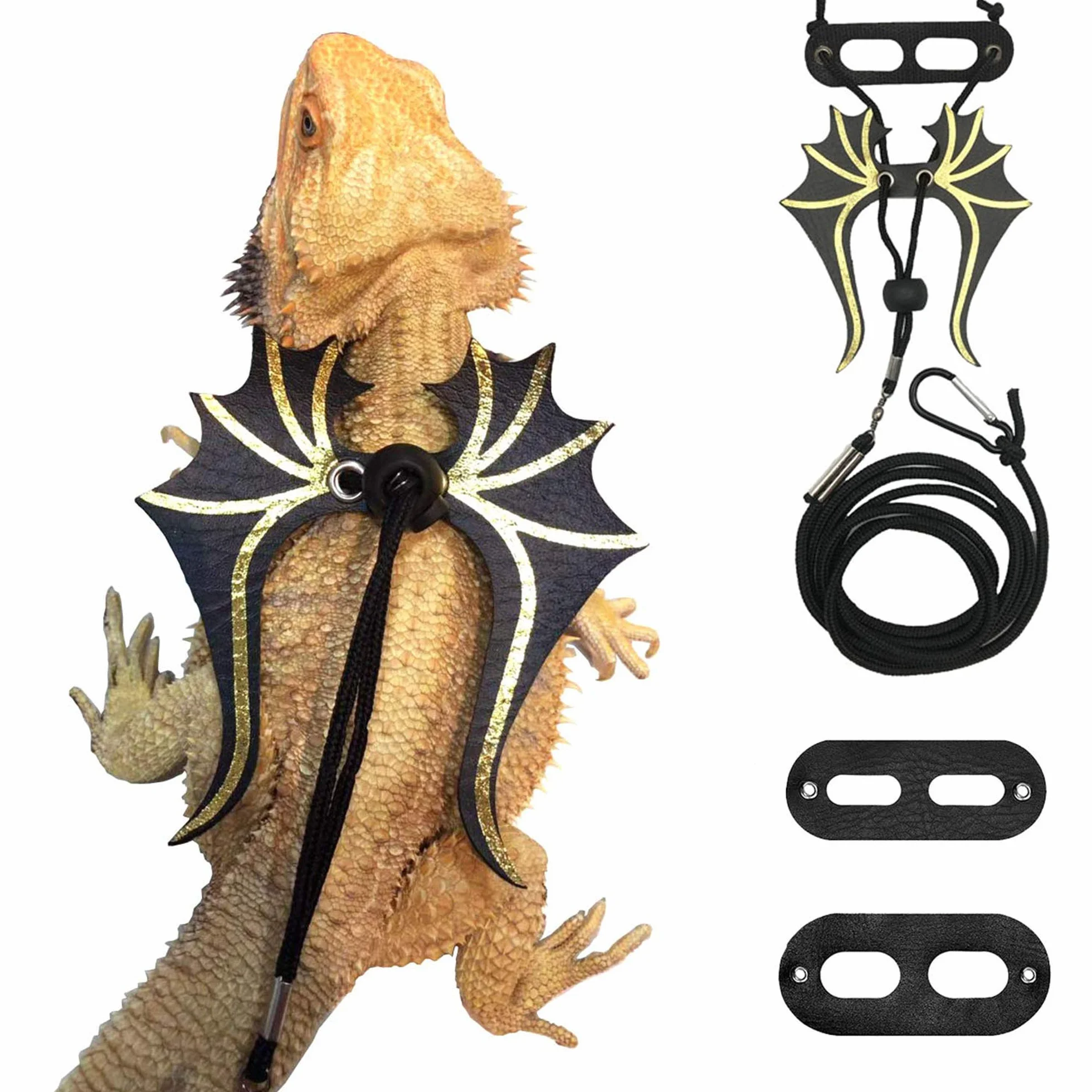 ADOGGYGO Lot de 3 Harnais pour Lézard Barbu Reptiles