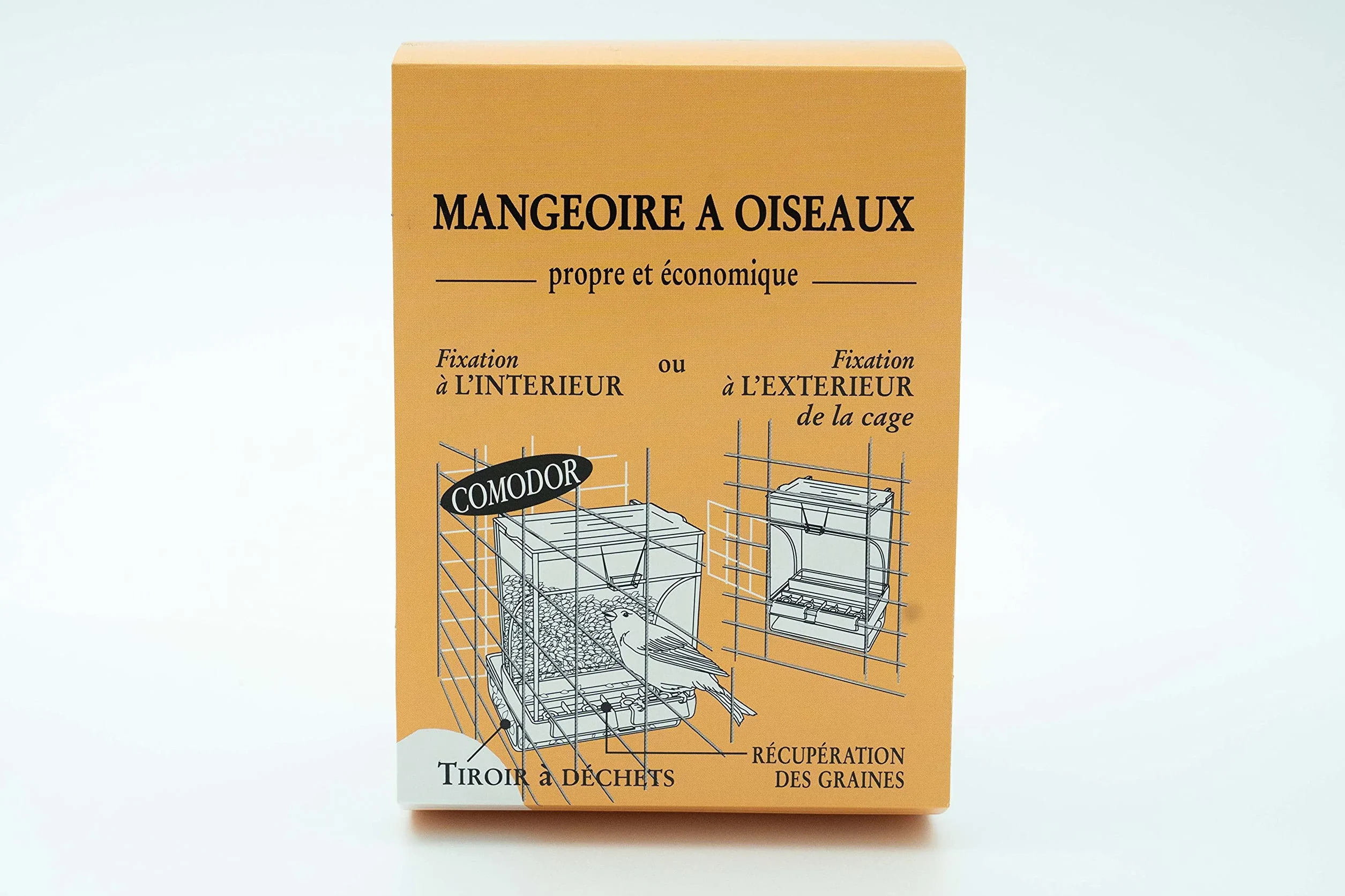 Mangeoire Oiseaux Anti-Gaspillage 10.5x8.2x14.5cm avec Bac de Récupération des Graines et Tiroir à Déchets