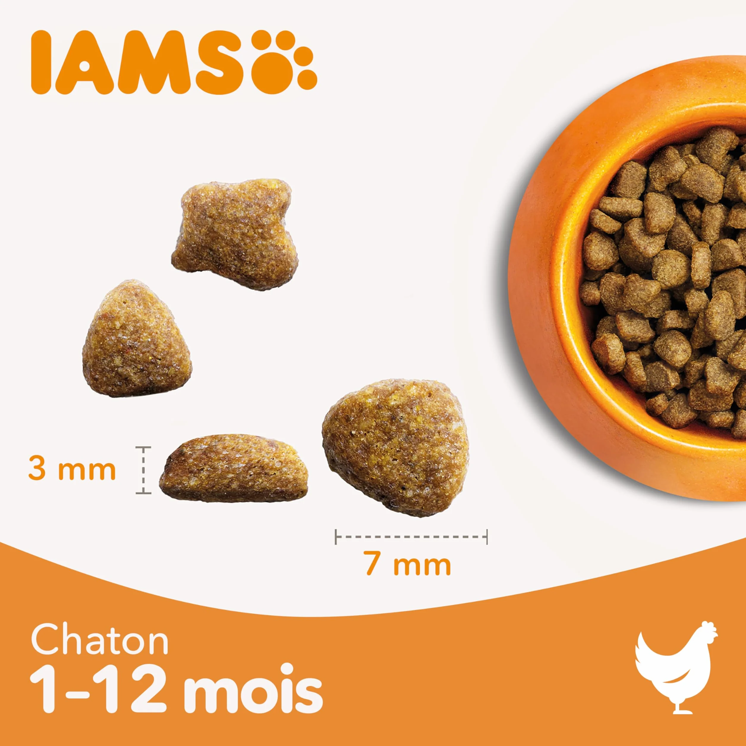 IAMS Advanced Nutrition Croquettes Premium Chatons Au Poulet Frais Sans OGM 3 kg