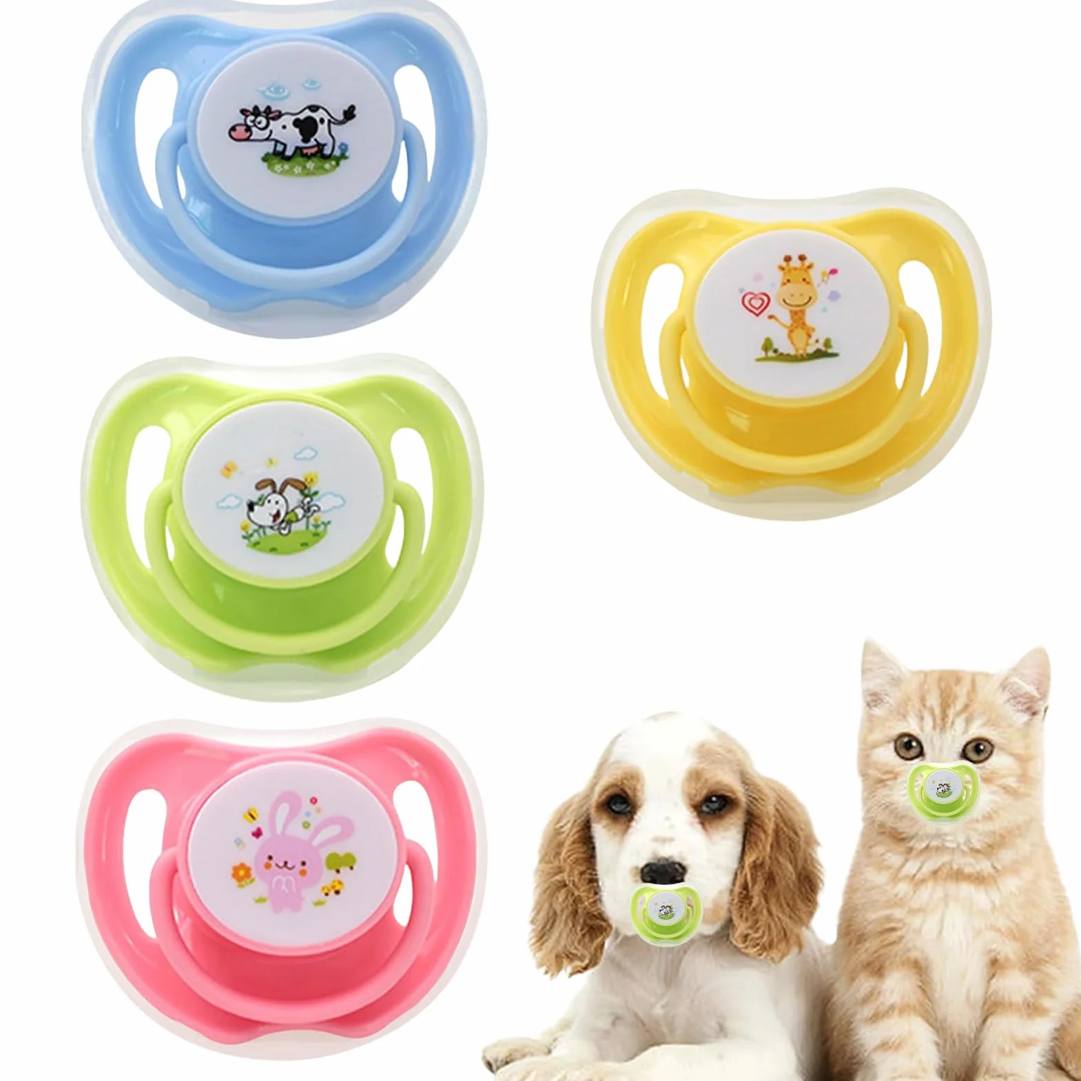 Tétine pour Chaton 4 en Silicone Forme Papillon Étui Antipoussière Apaisant Allaitement Dentition