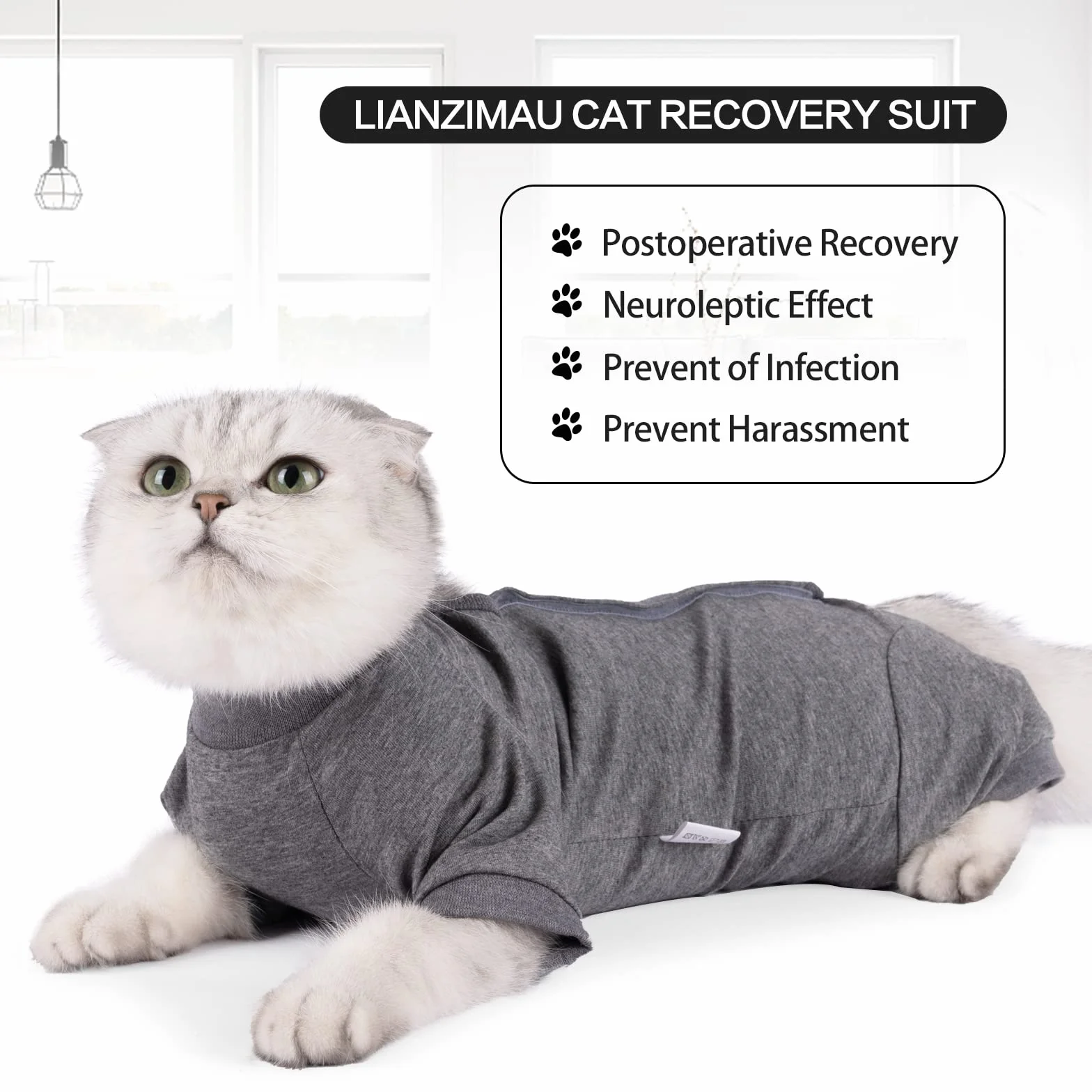 Body Chat Post Operatoire Femelle Male Anti lechage Longues Onesies Gilet Chat Sterilisation