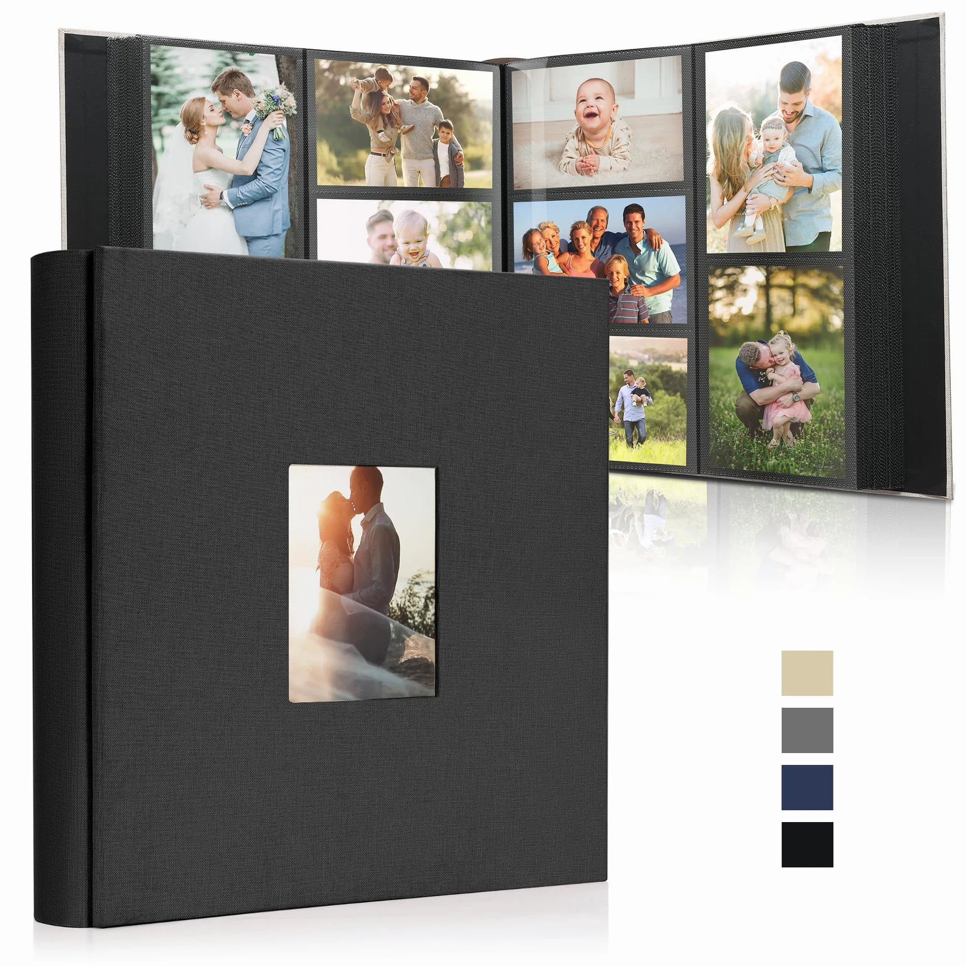 Album photo DazSpirit 15,2 x 10,2 cm 1000 pochettes couverture en lin personnalisable capacité extra large