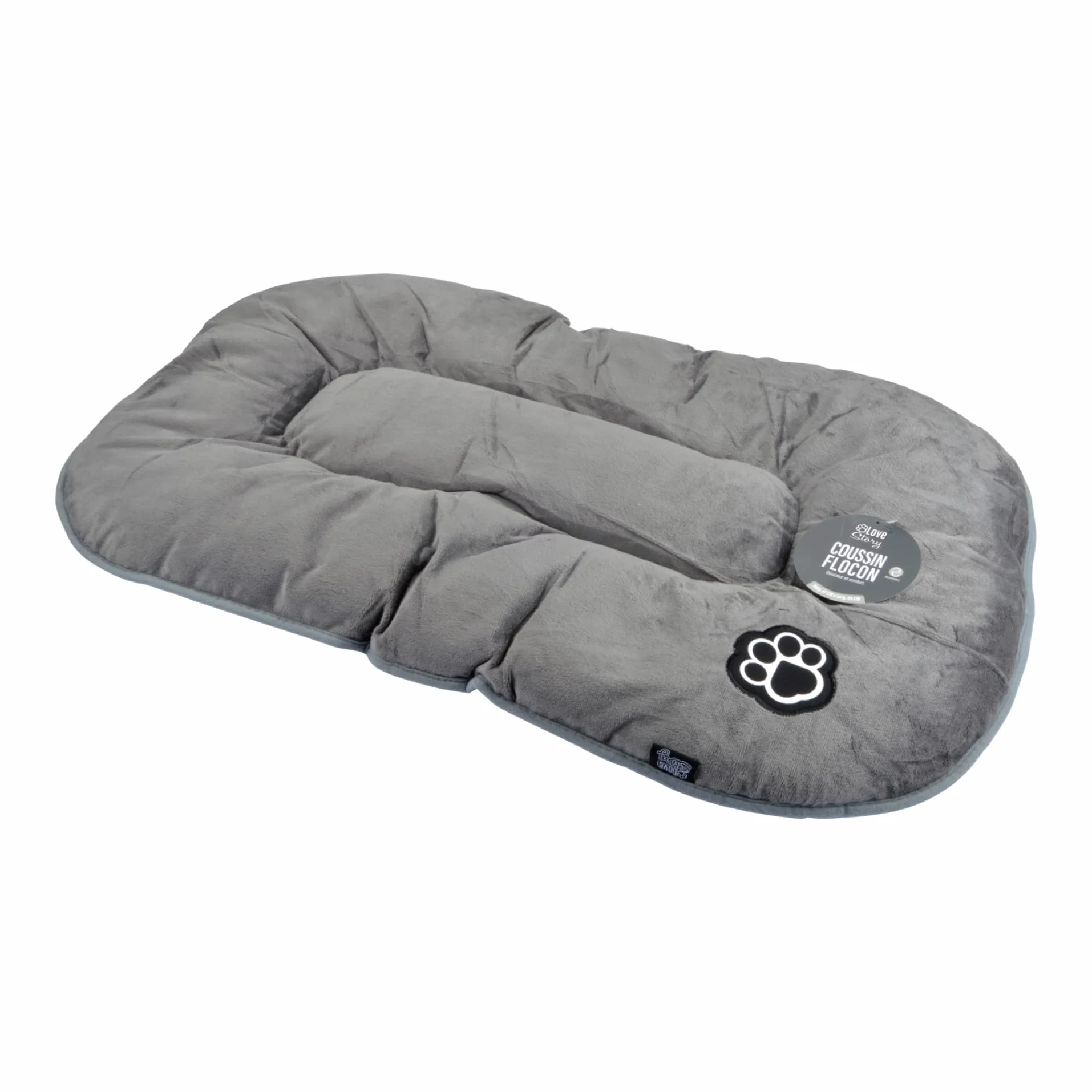 Coussin Flocon Réversible Polyester 87 x 55 cm Patchy Gris/Noir