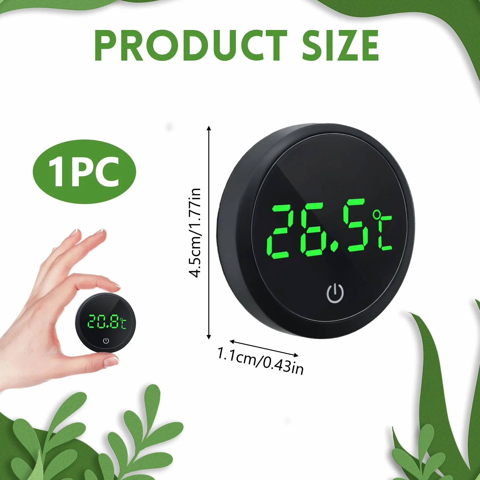 Thermomètre d'Aquarium Numérique avec Ecran Tactile, Affichage LED, sans Fil pour Eau Douce