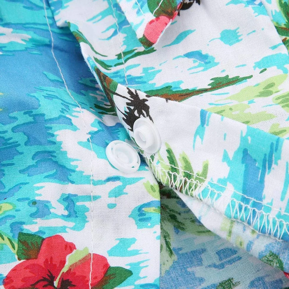 Chemise hawaïenne chien t-shirt d'été confortable beach resort style vêtements pour animaux petits à moyens chiens chats M