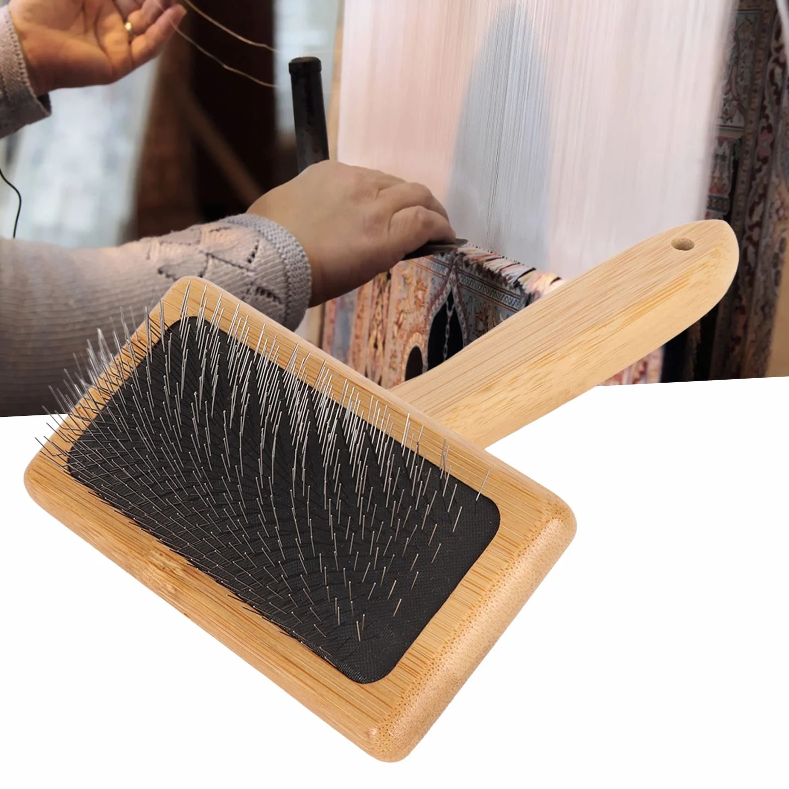 Brosse à Plumer pour Chats, Peigne en Macramé, Coussin Troué (L)
