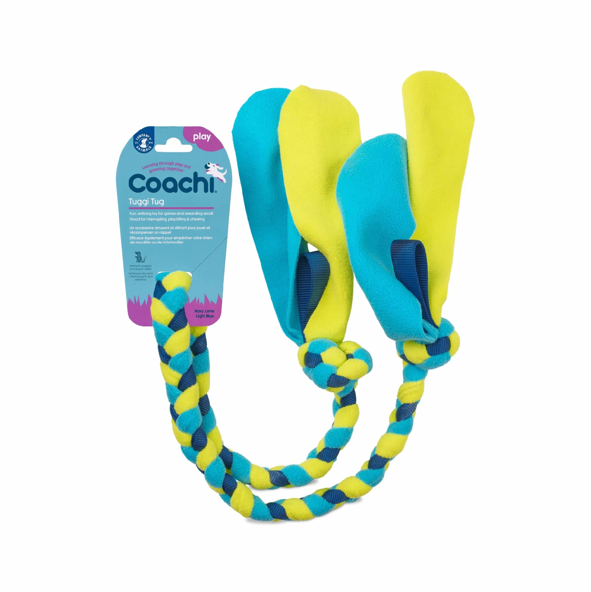 Tuggi Tug Coachi pour chien, solide et doux, dressage amusant, idéal pour rappel, arrêt morsures, pour tous chiens