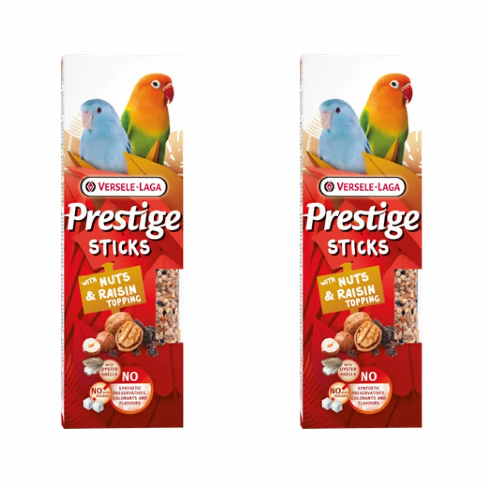 Versele-Laga Prestige Sticks Petits perroquets Noix Raisins Pack Double 2 x 60 g Snack