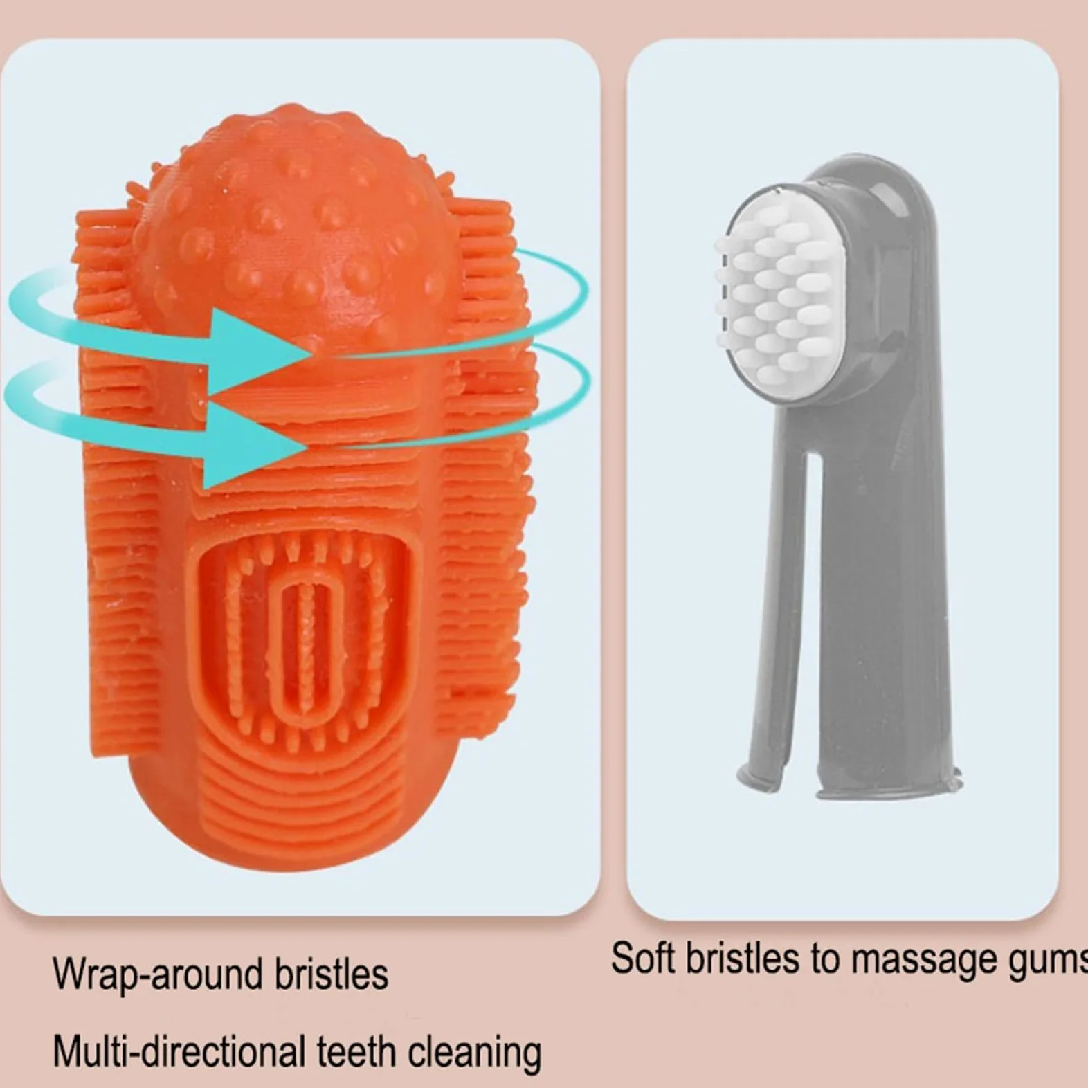 Brosse dentaire for animaux de compagnie Soins bucco-dentaires Brosse dentaire for animaux de compagnie Brosse à dents for chiens en silicone à 360 degrés for chiens de petite race, chiens de taille m