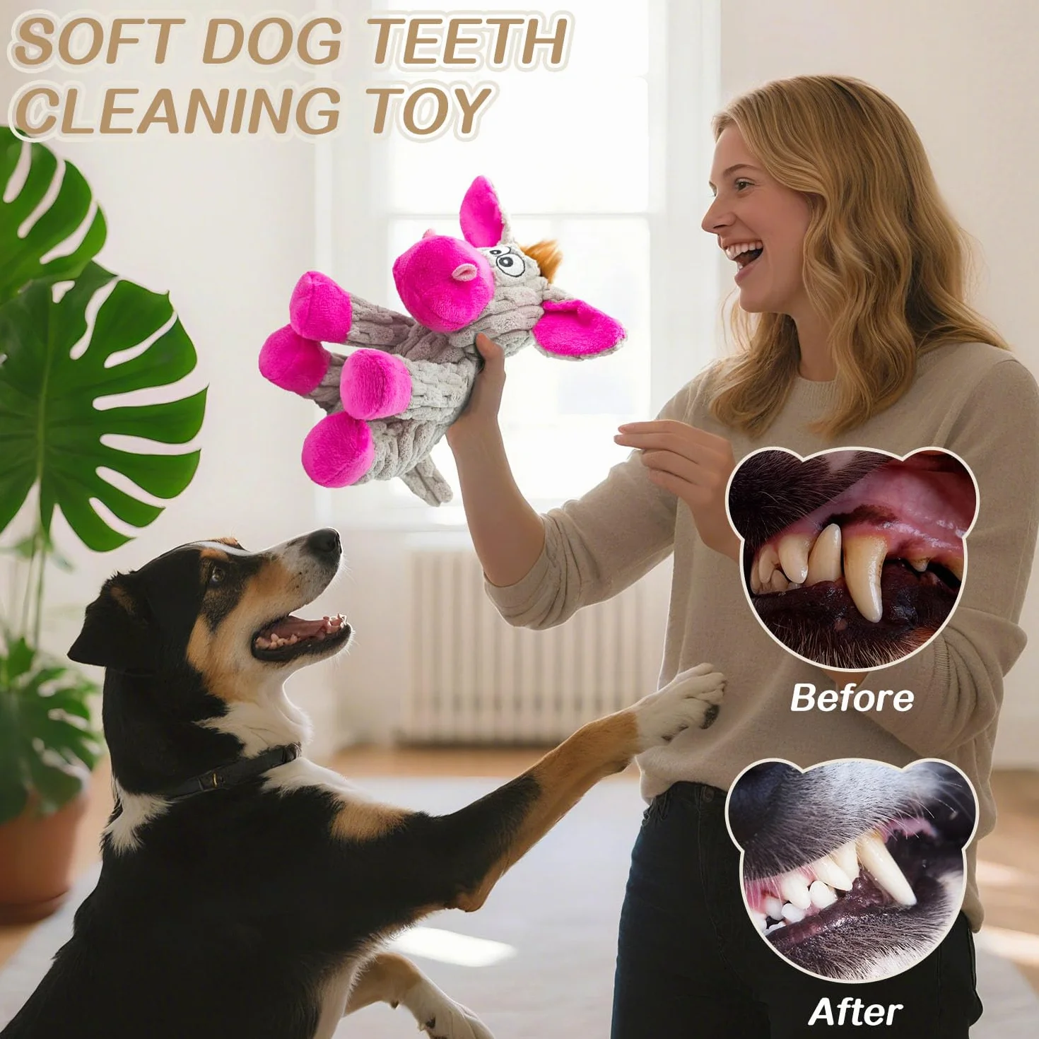 Peluche pour Chien, Jouet à Couinement avec Squeaker, Doudou pour Petit et Moyen Chien, Cadeau Chien