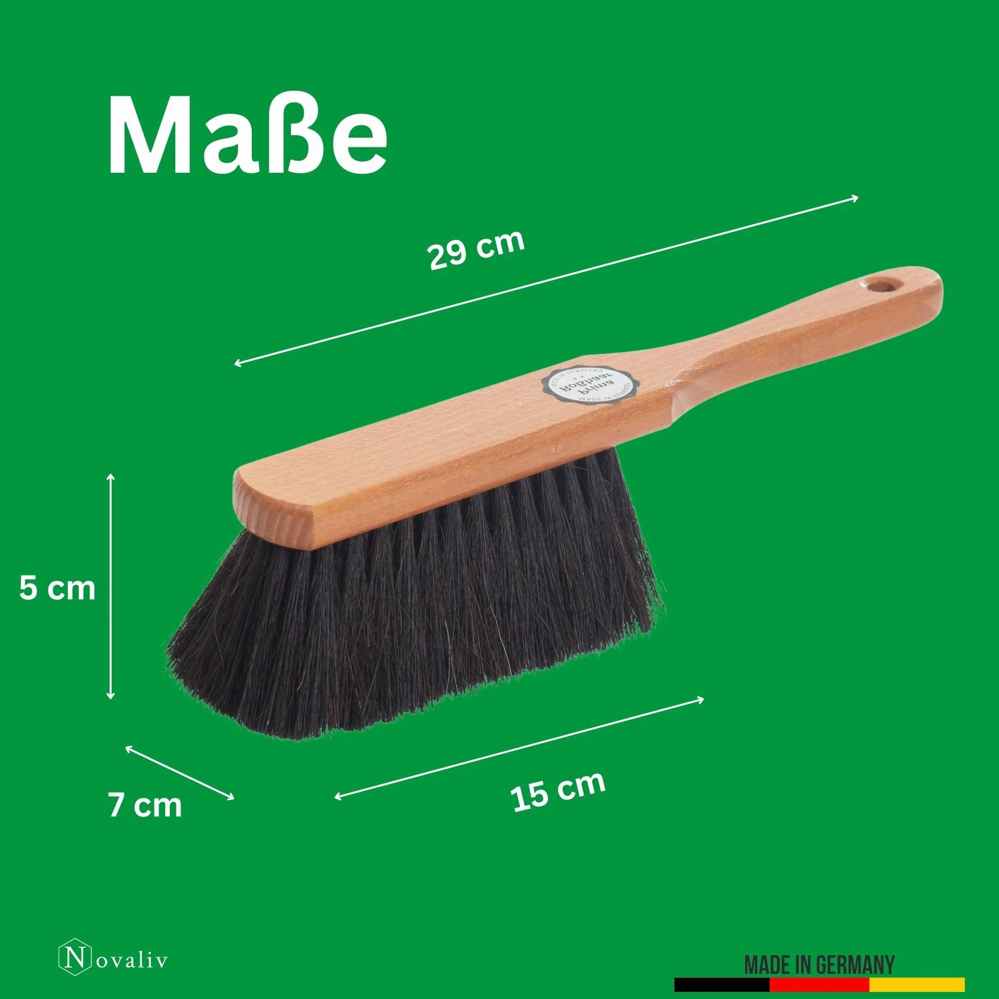 Balayette en poils de cheval mélangés - Balai d'armoire - Balai de placard - Balai à main mixte - Brosse à balai de voiture - Fouet idéal pour voiture