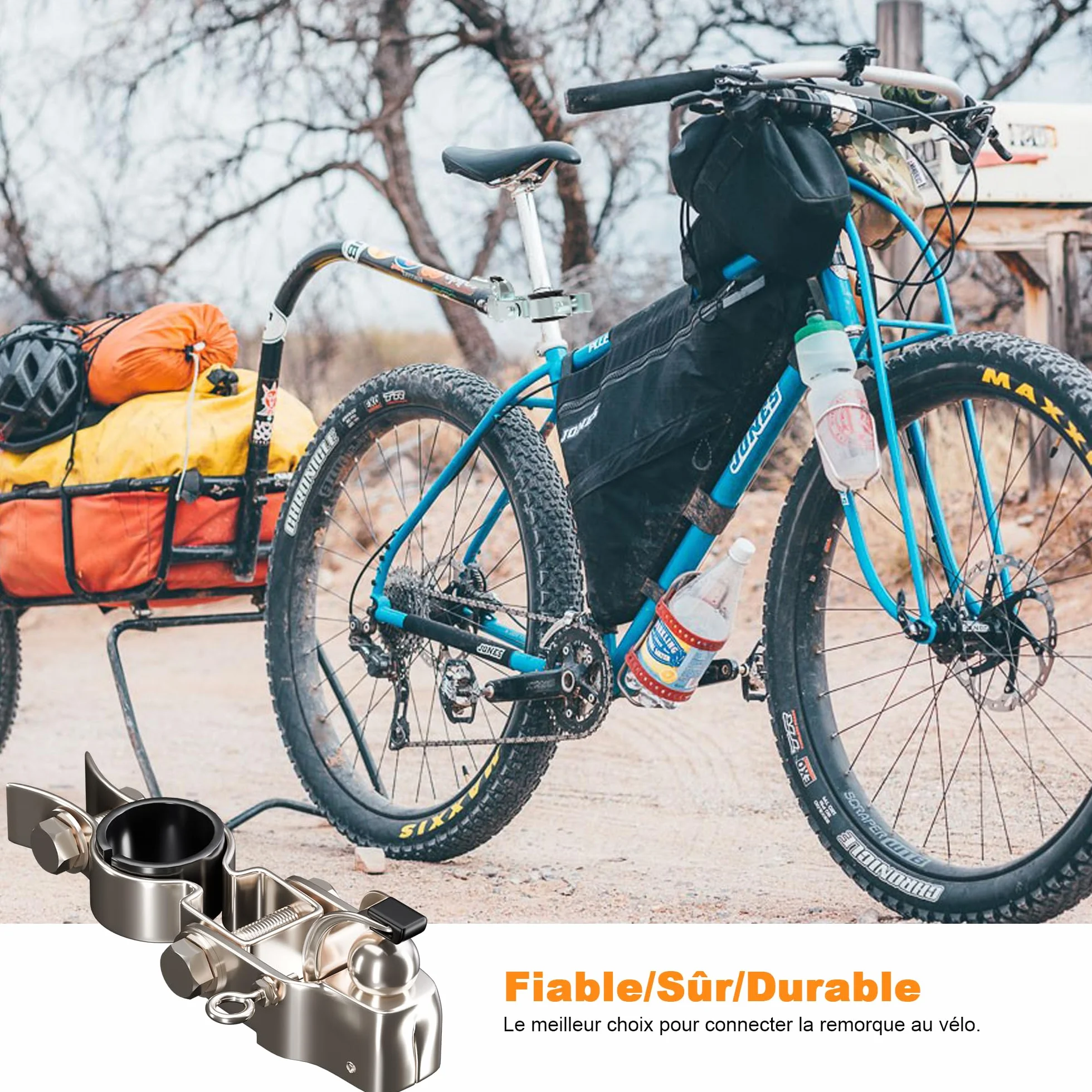 Attache Remorque Vélo Adaptateur Attelage Compatible Tiges Selle
