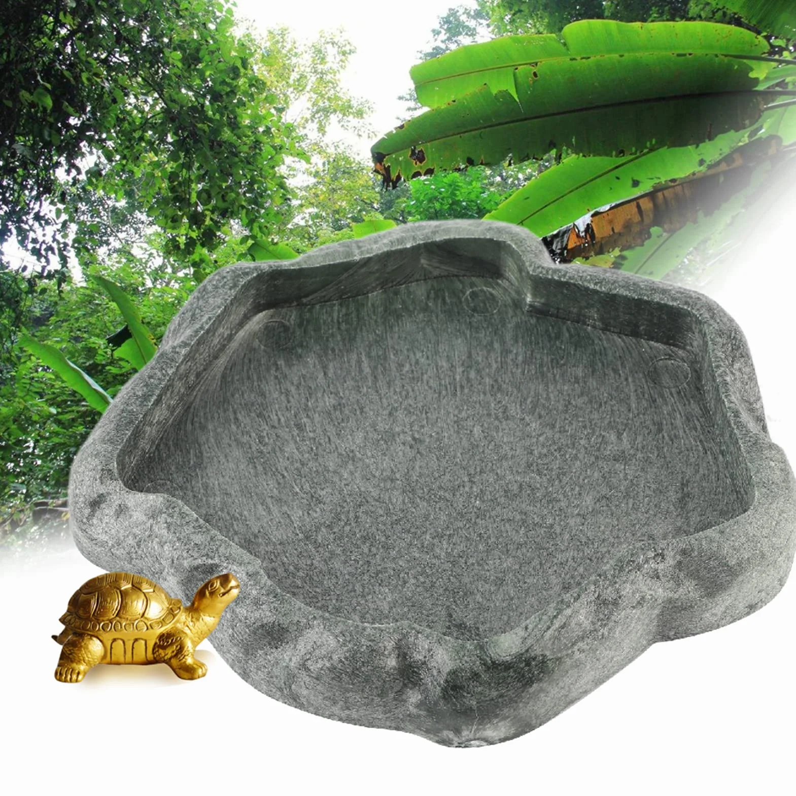 Tbest Bol d'eau de Bain pour Tortue Terrestre en Résine