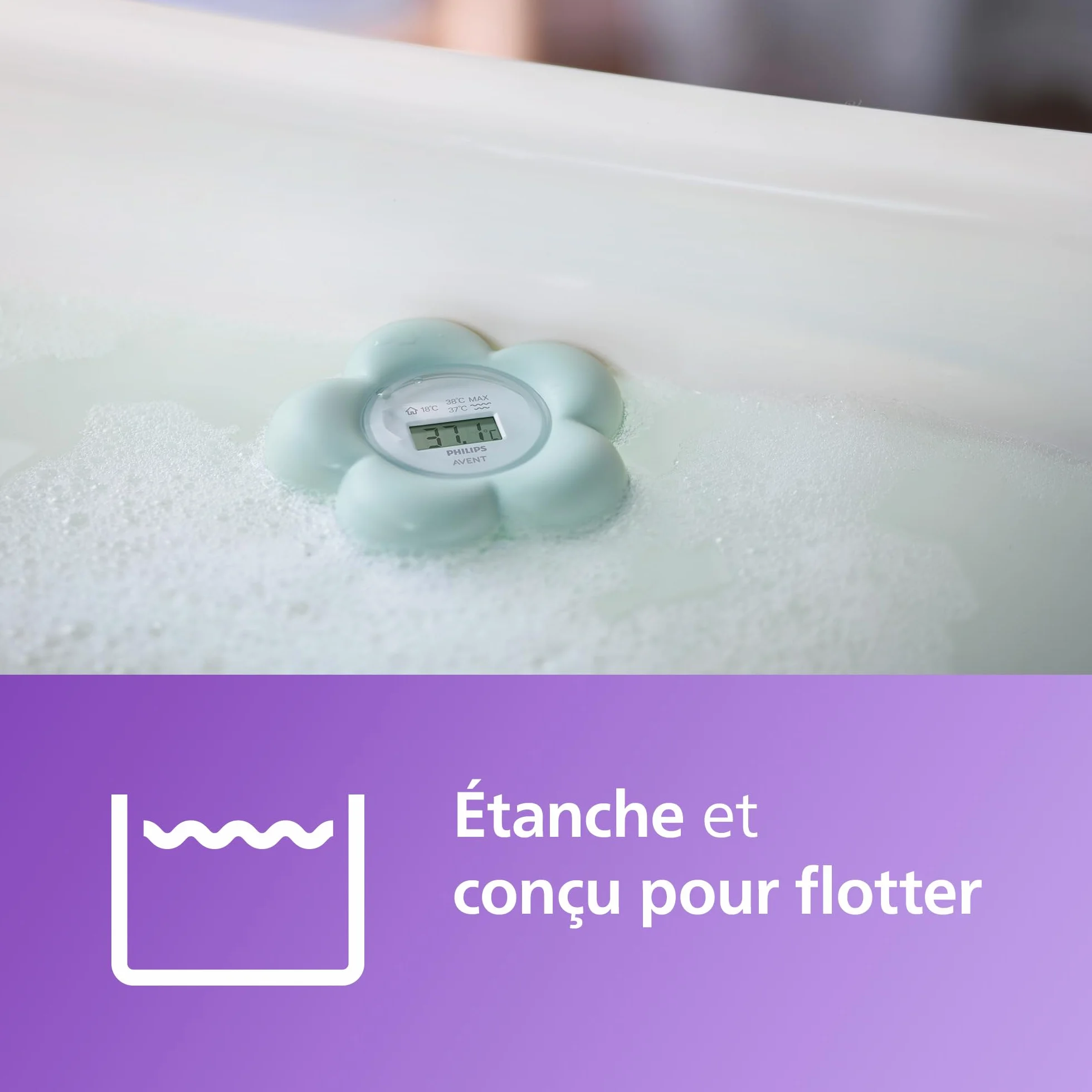 Philips Avent Thermomètre numérique de bain bébé étanche SCH480/00