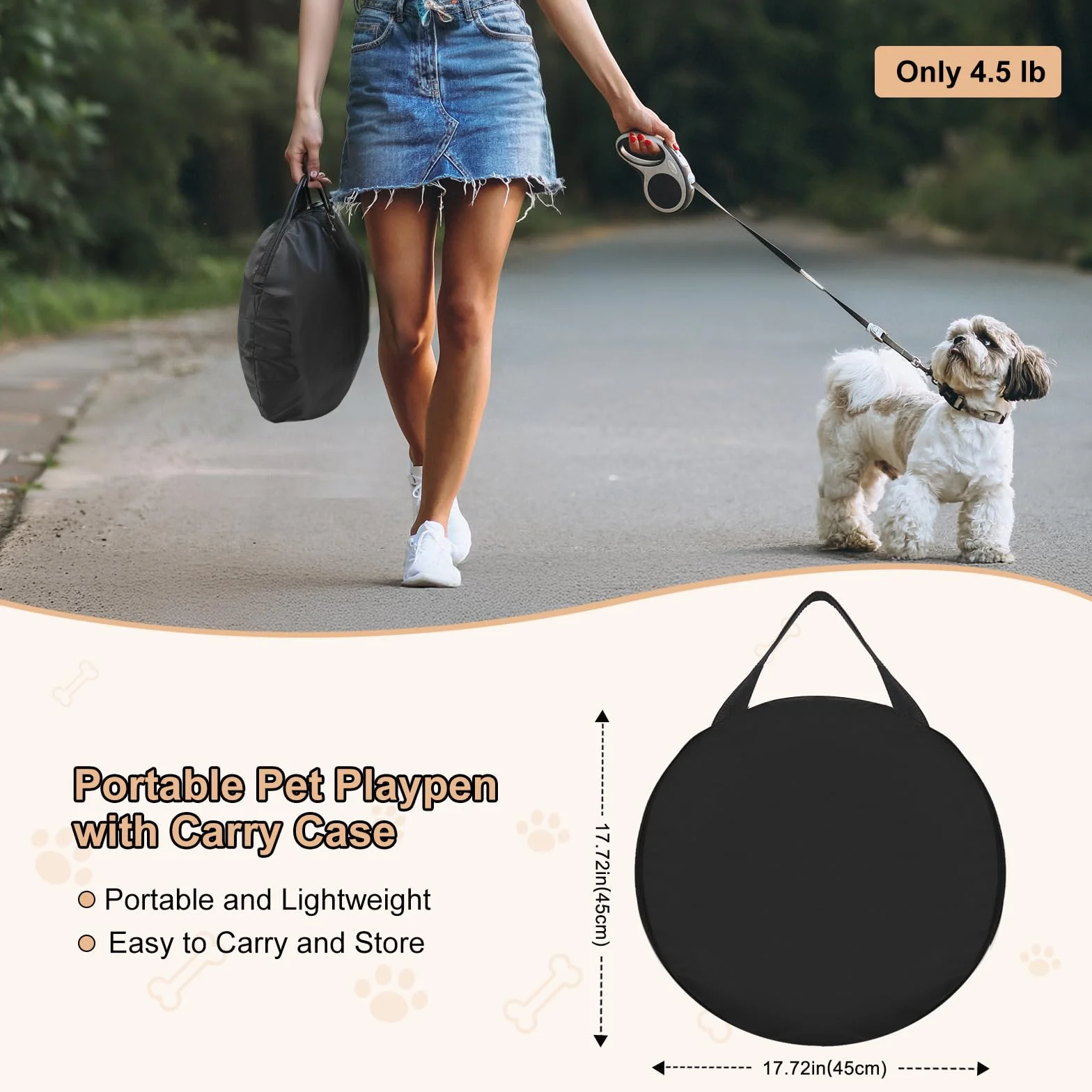 Ownpets Enclos pour chat extérieur Parc portable pliable Cage de transport pour animal domestique