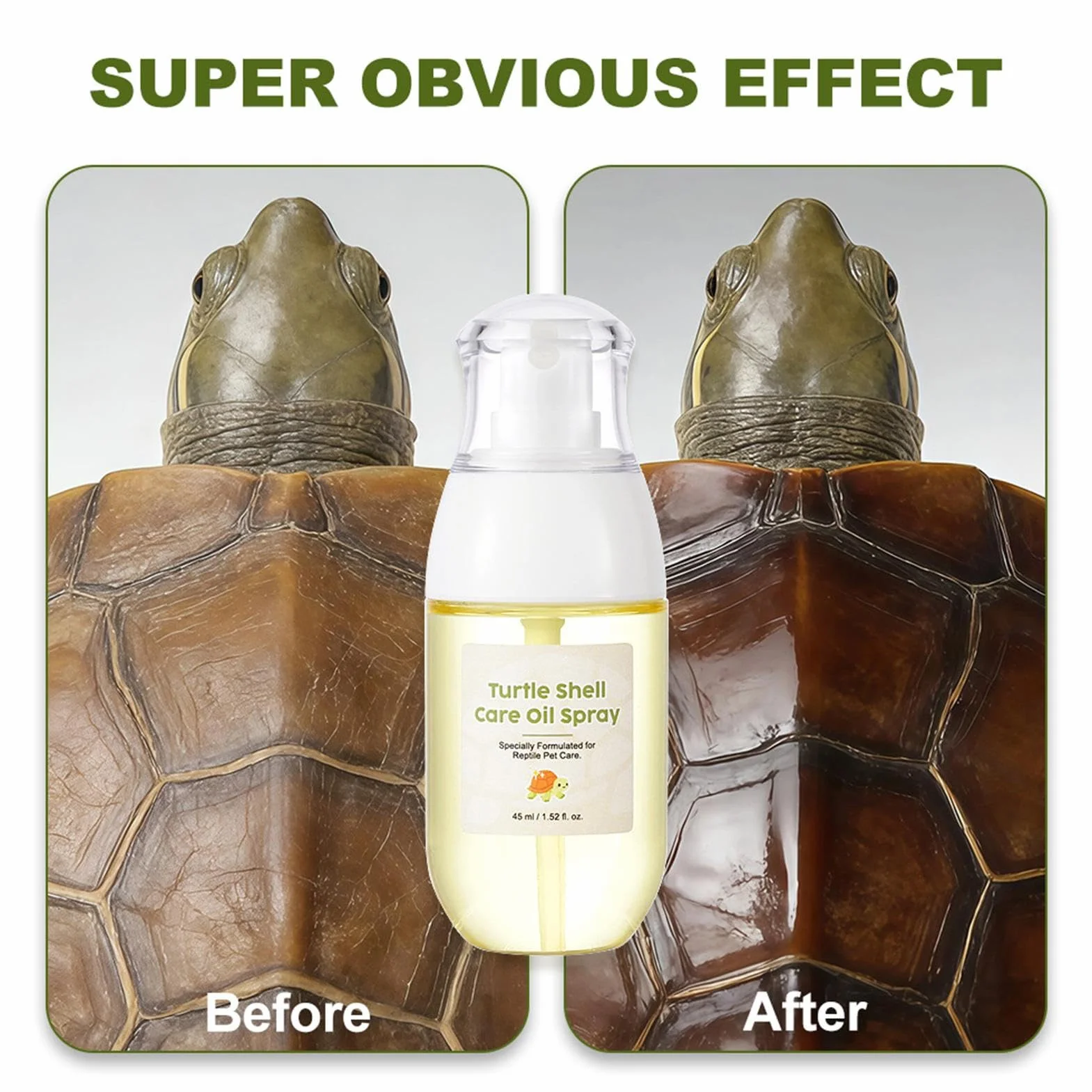 Huile pour Carapace de Tortue 45 ML Spray hydratant pour Coquille des Reptiles