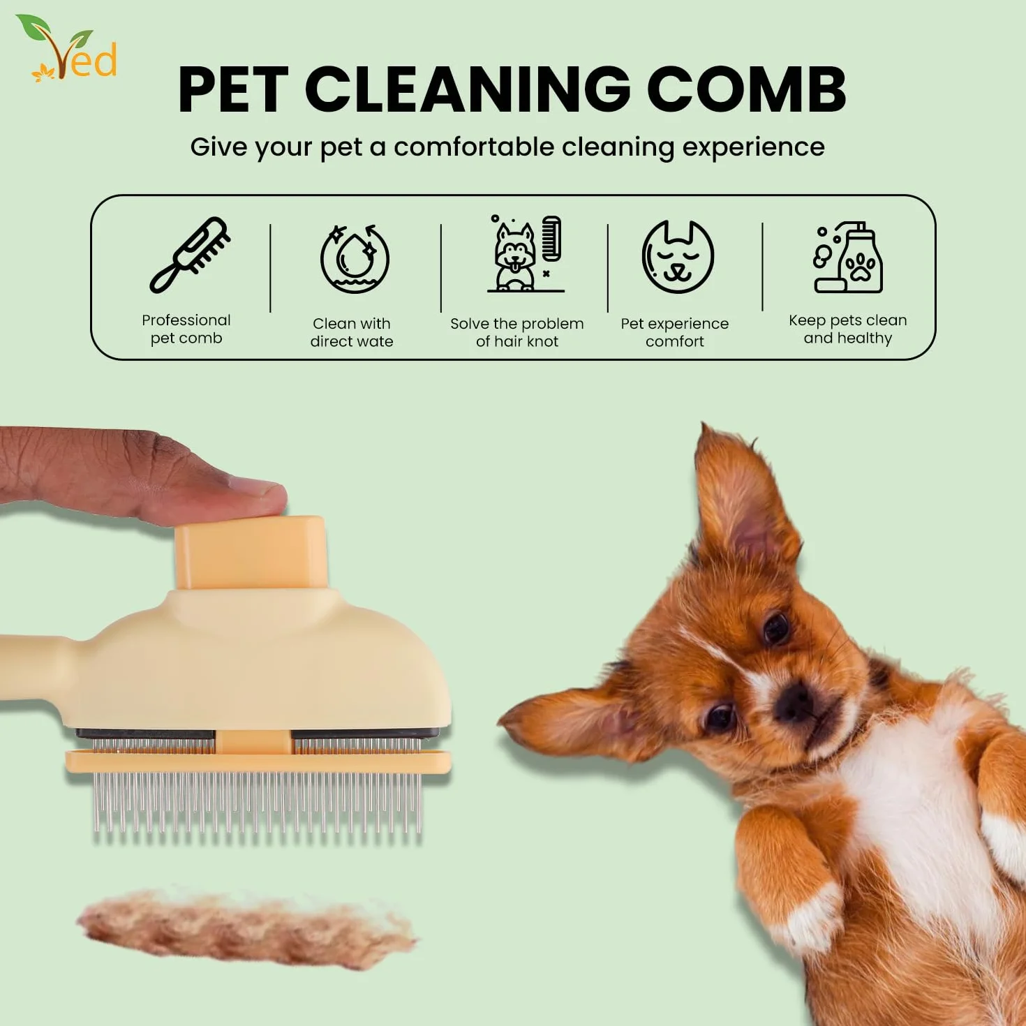 Activ Pet Peigne Anti Puces Pour Chat Brosse Anti-Puces Outil Toilettage