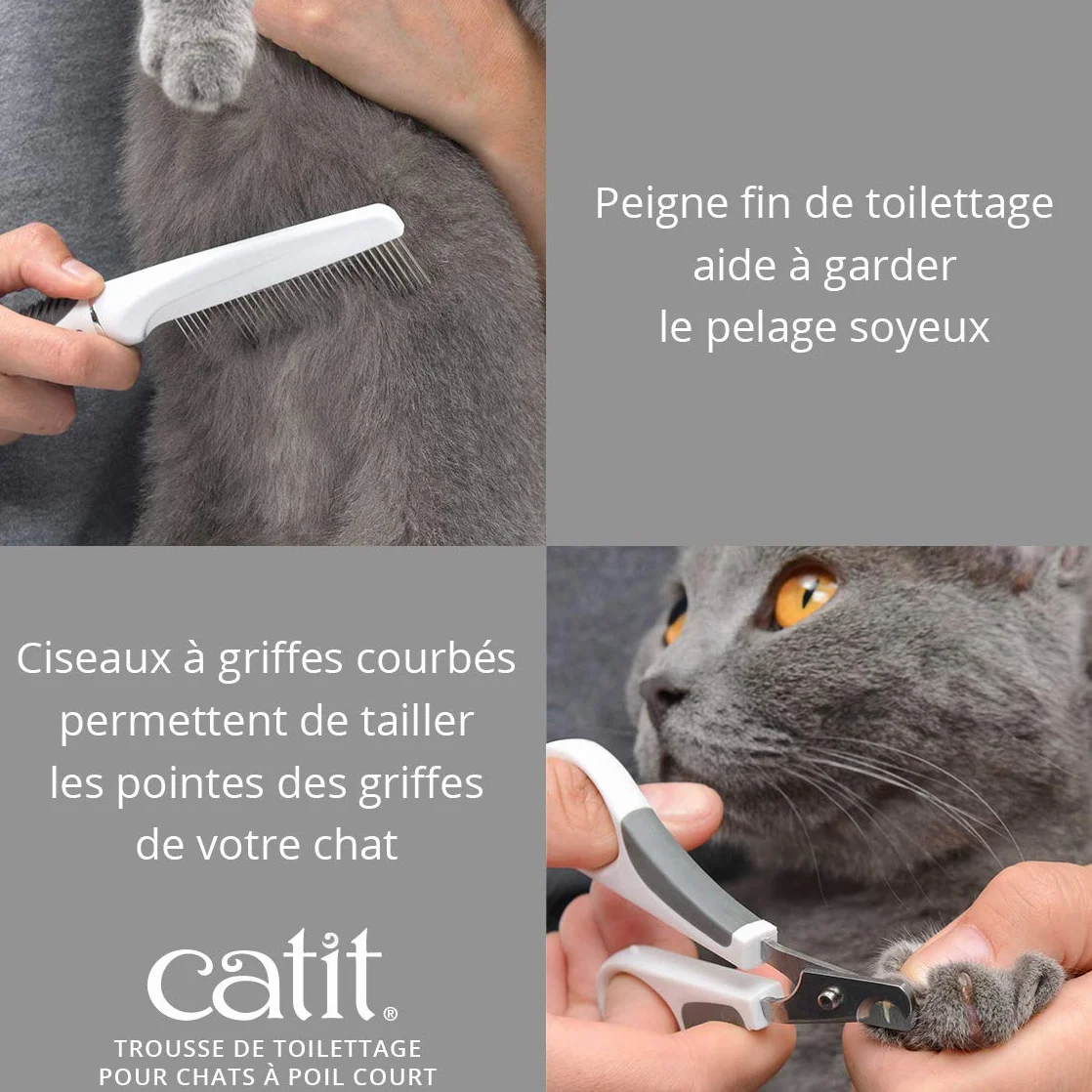 Catit Kit de toilettage pour chats à poils courts