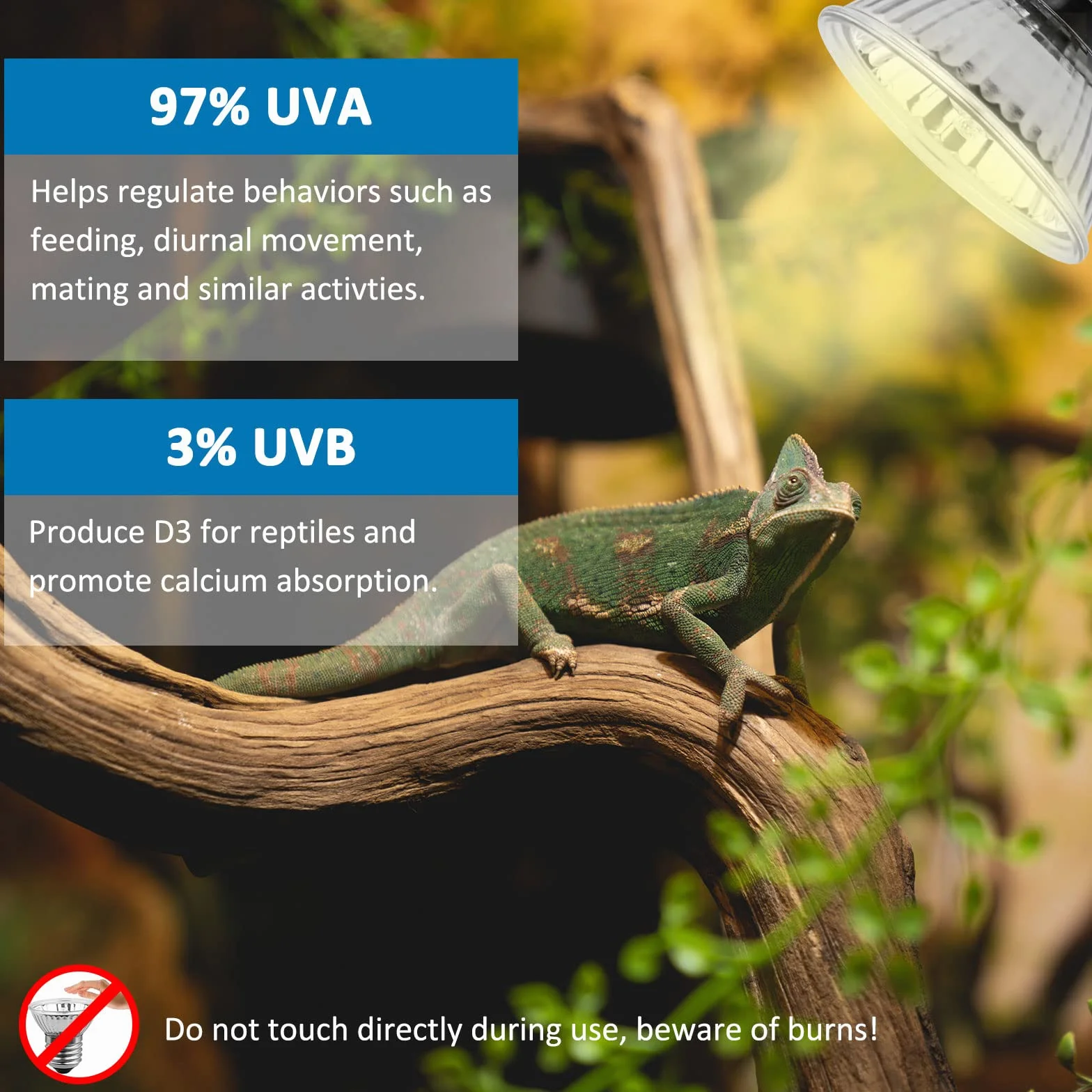 Ampoule Chauffante Reptile UVA UVB E27 25W Dimmable 230V 4 Pièces