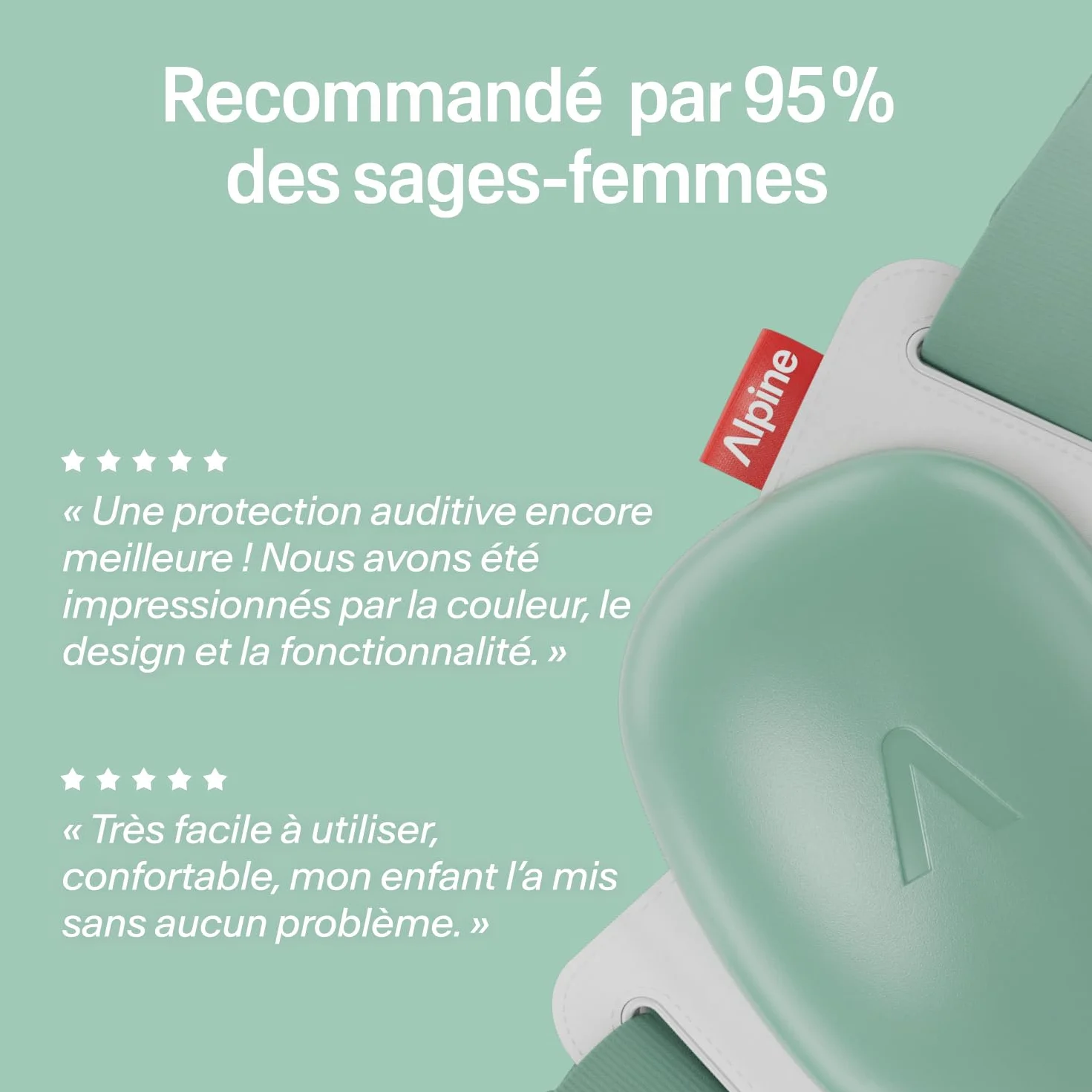 Alpine Muffy Baby Classic & Confort Casque Anti Bruit Bebe Certifiée CE Bandeau Ajustable