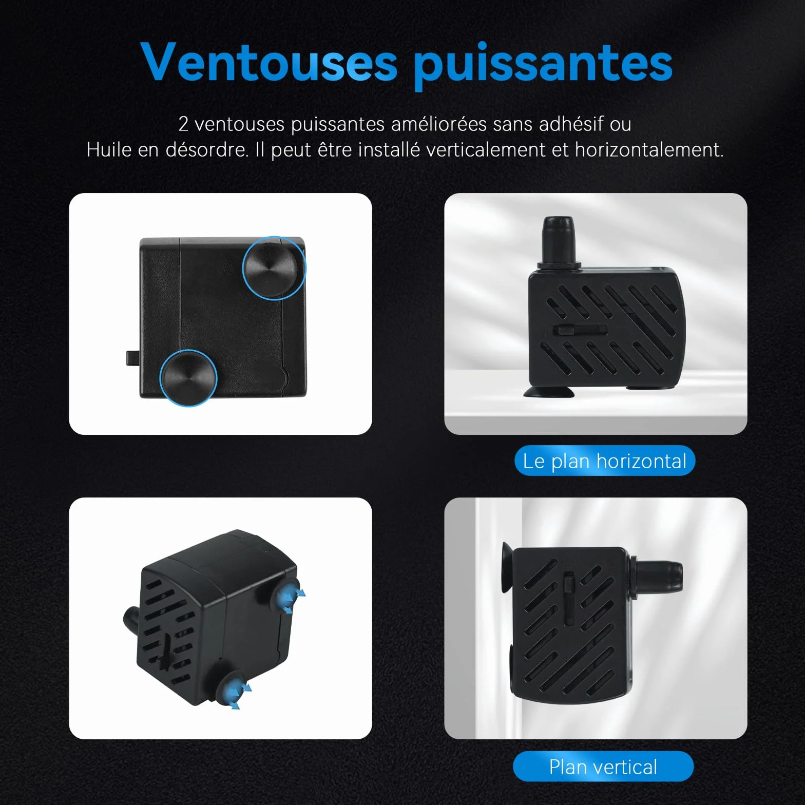BACOENG Pompe Aquarium 3W 220L/H Mini Pompe à Eau pour Fontaines