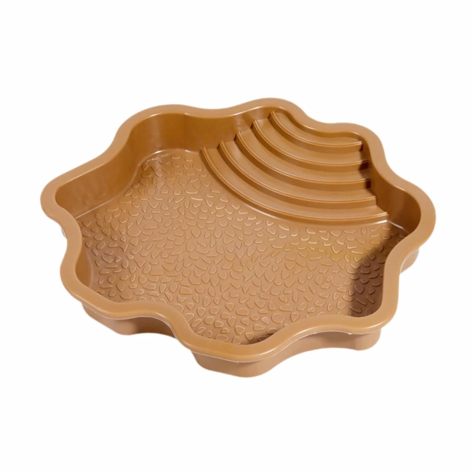 Colcolo Bassin d'eau pour Tortue avec Rampe, Plat d'alimentation pour Reptiles, Lézard, Jaune Brunâtre