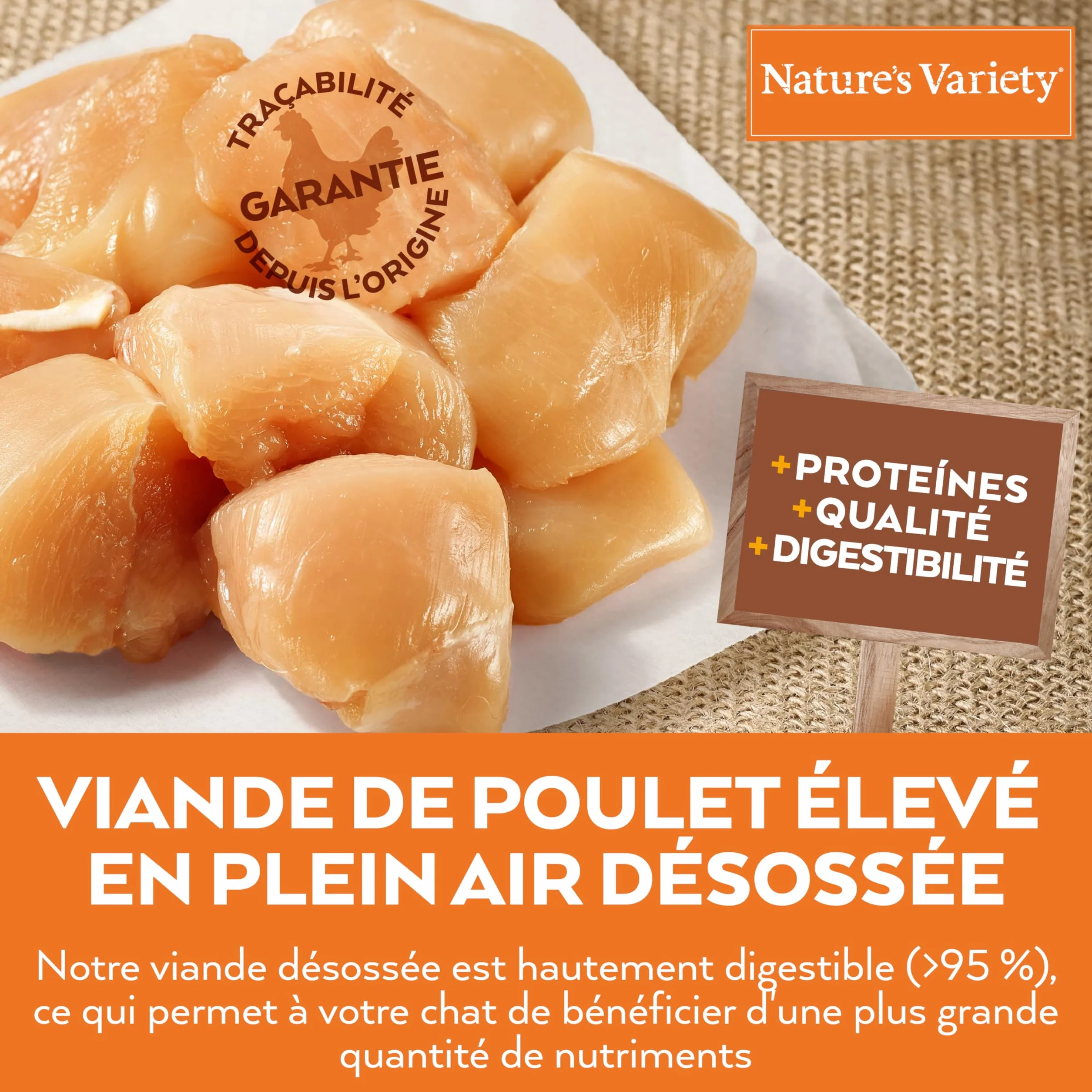 Nature's Variety Selected Croquettes pour Chats Adultes Stérilisés Sans céréales Poulet élevé en plein air 3kg