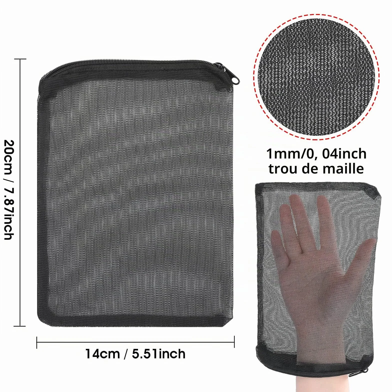 Lot de 10 sacs filtrants pour aquarium avec fermeture éclair, filet en maille à haut débit
