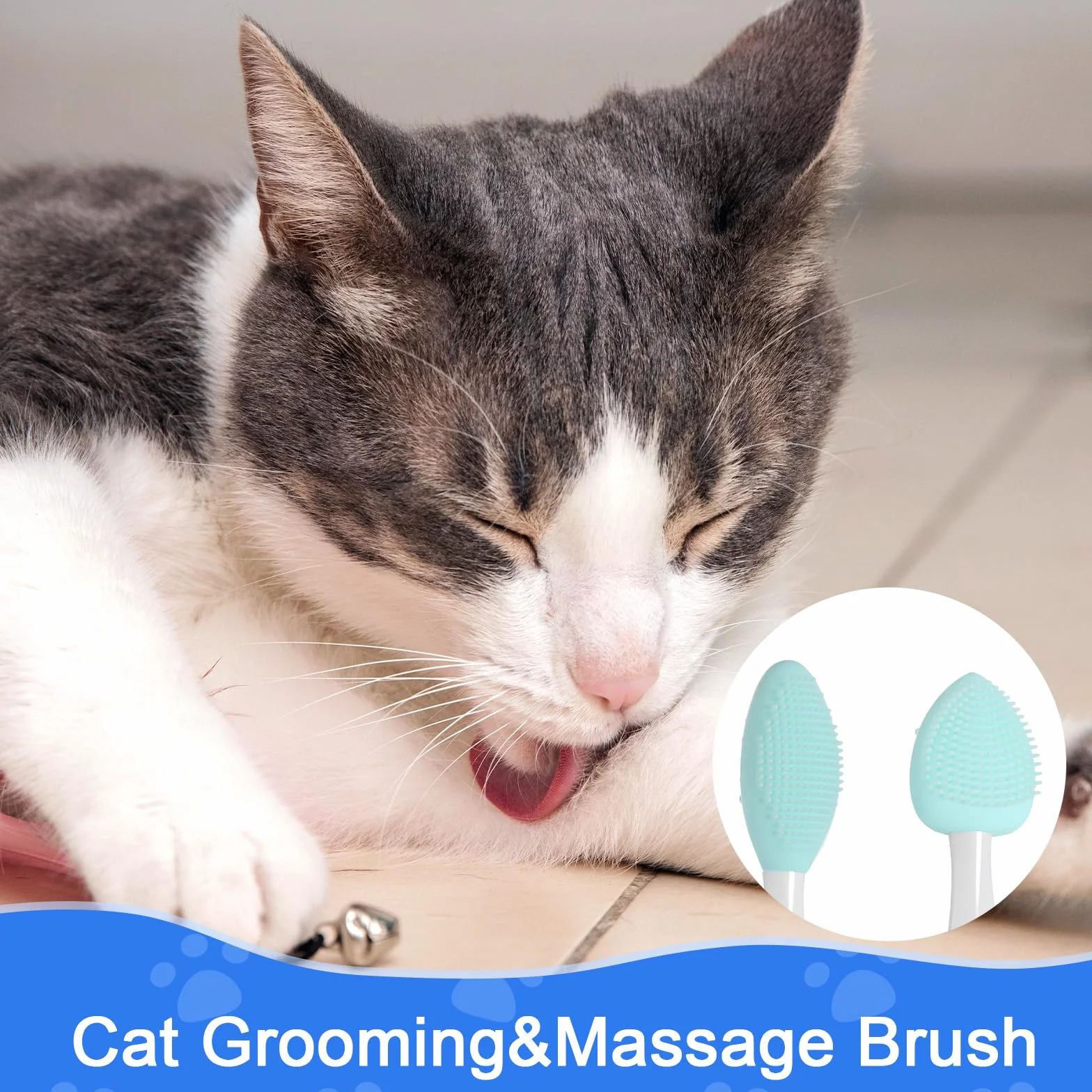 Lot de 4 brosses anti-acné pour chat - Grattoir double face en silicone souple