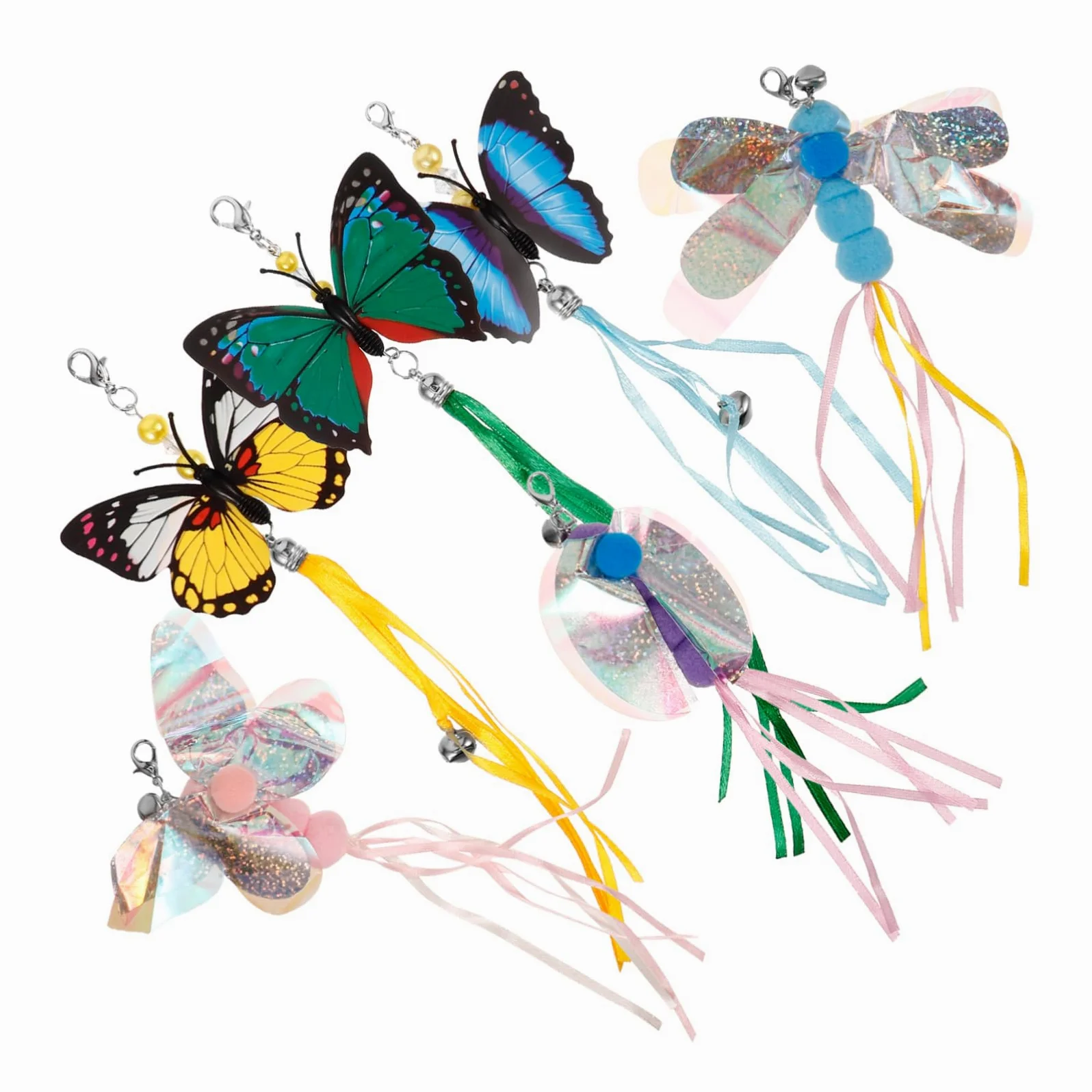 INOOMP 30pièces Accessoires De Remplacement pour De Chat Jouets Insectes Libellule Coccinelle Abeille Interactifs Et Ludiques pour Chats Et Chatons
