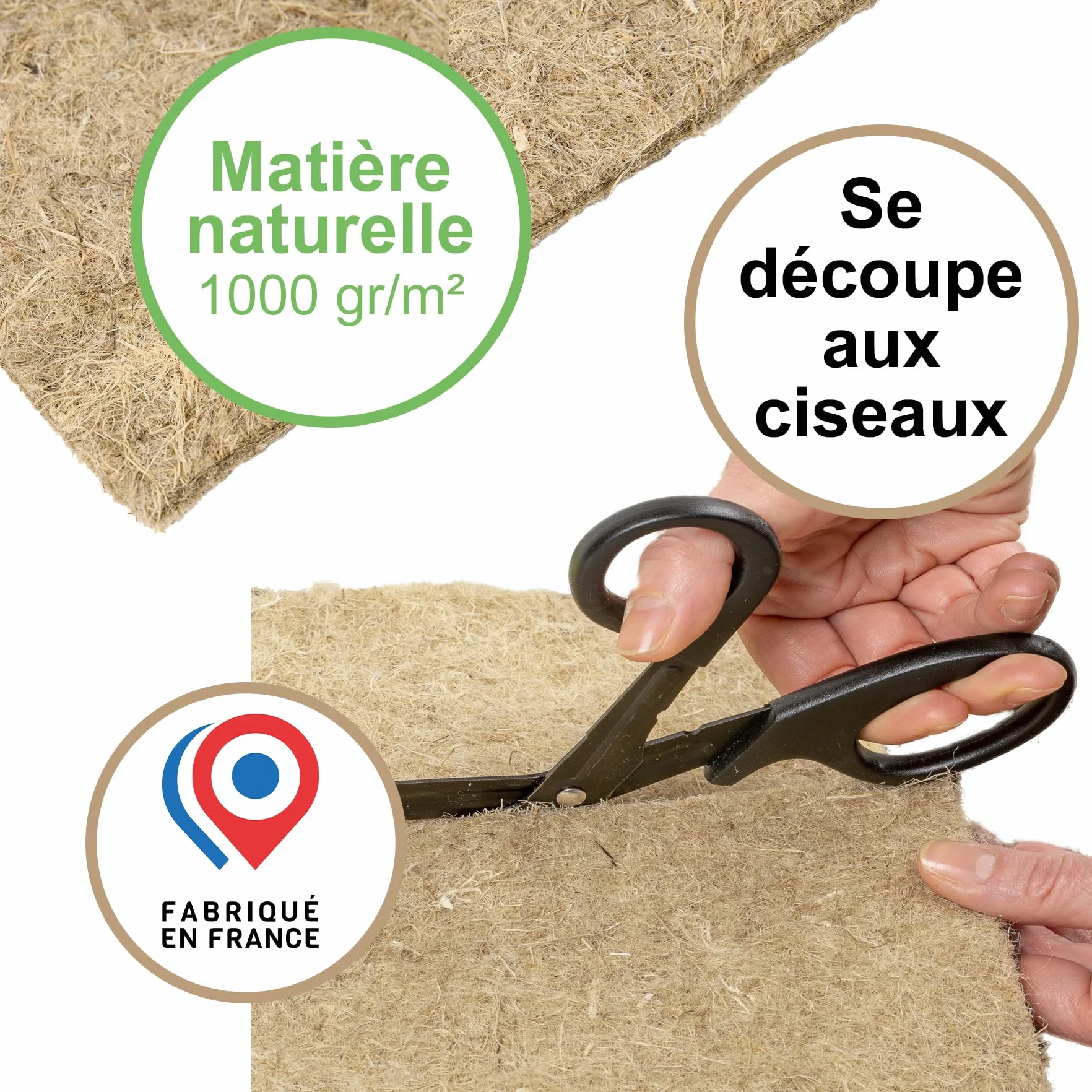 La Cordeline Tapis Litière Chanvre Naturel 25 x 40 cm 1000g/m² Fond de Cage Rongeurs