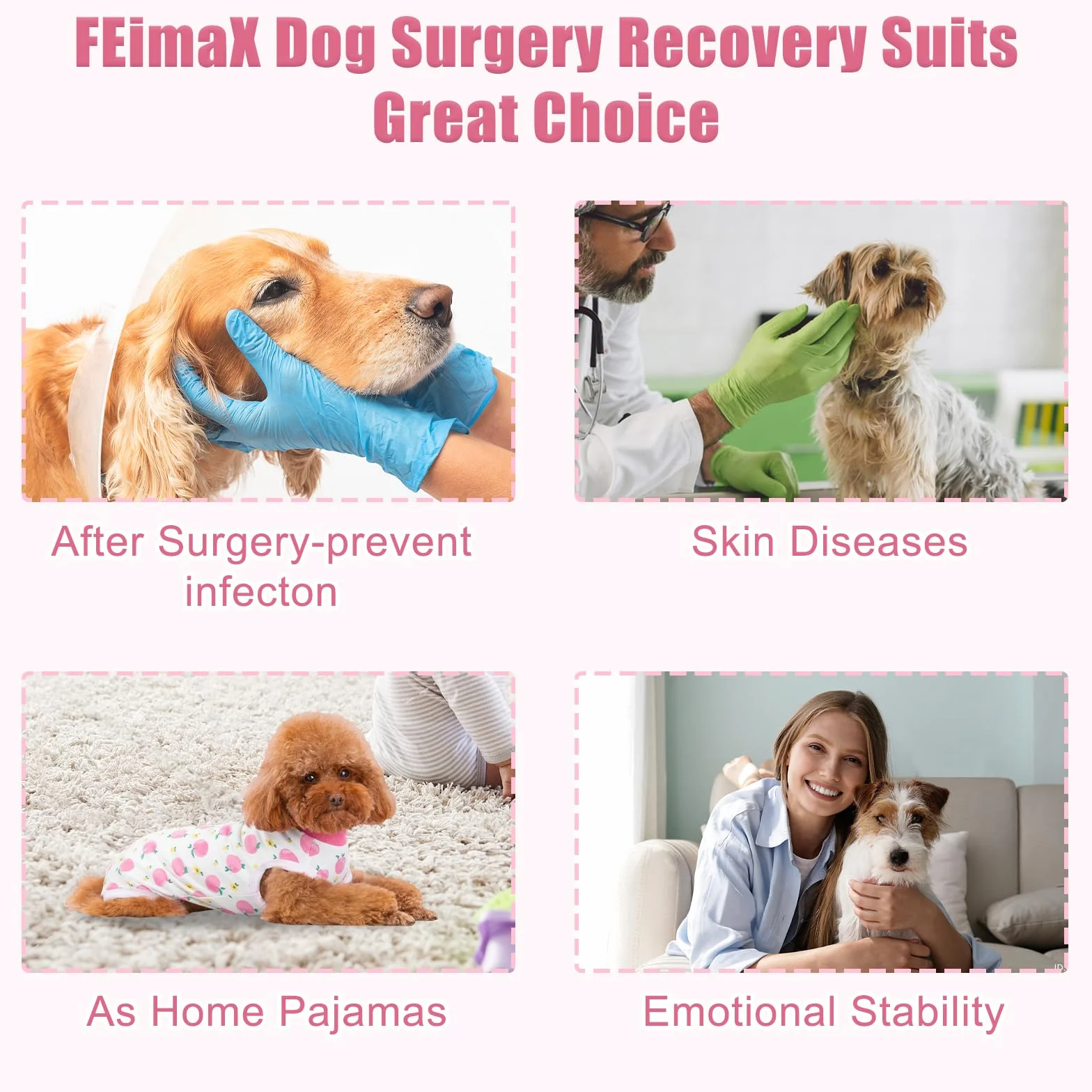Combinaison de Récupération pour Chiens Chats Après Chirurgie, Body Post Opératoire pour Chien Petite Moyenne Taille