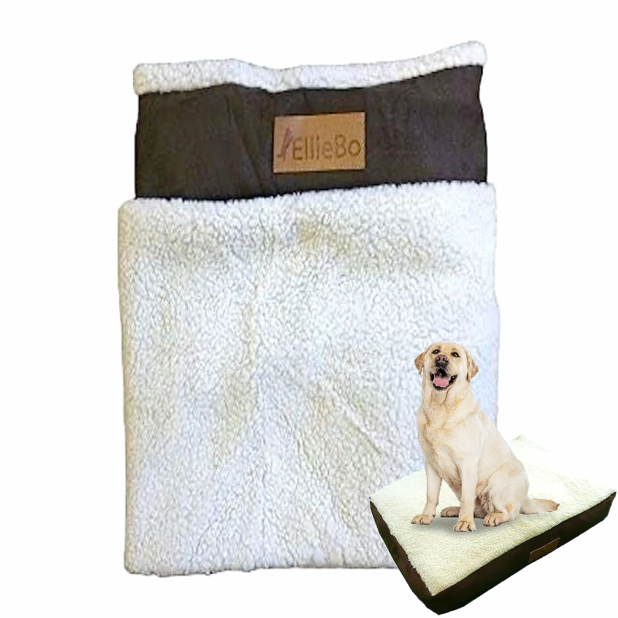 Chien de Rechange Housse de Matelas Imitation Daim et Peau de Mouton 106,7 cm XL Marron