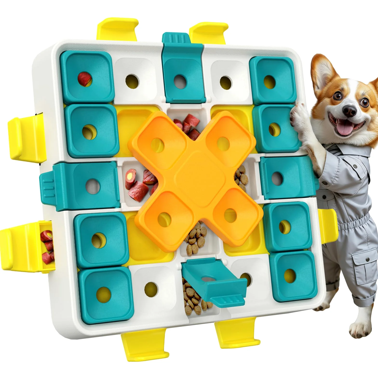 KADTC Jouet puzzle avancé pour chien à 2 niveaux de défi, cube stimulant le cerveau, marque et design américains, jouet interactif pour chiens intelligents, petits, moyens et grands, toutes races