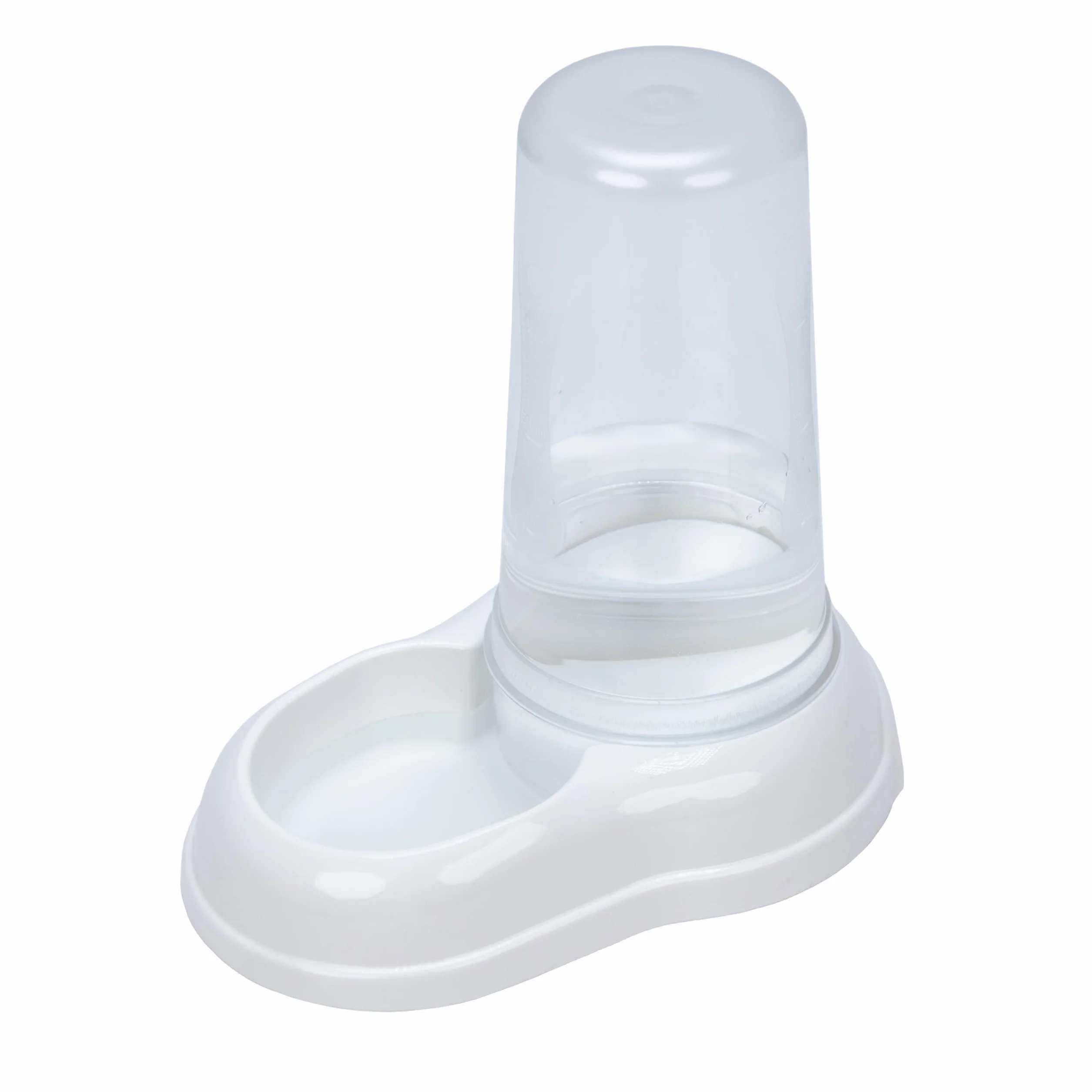 Ferplast Distributeur Croquettes Chiens Chats Nourriture 0,6 Litre Fond Antidérapant 12,5x19x19,5 cm Blanc