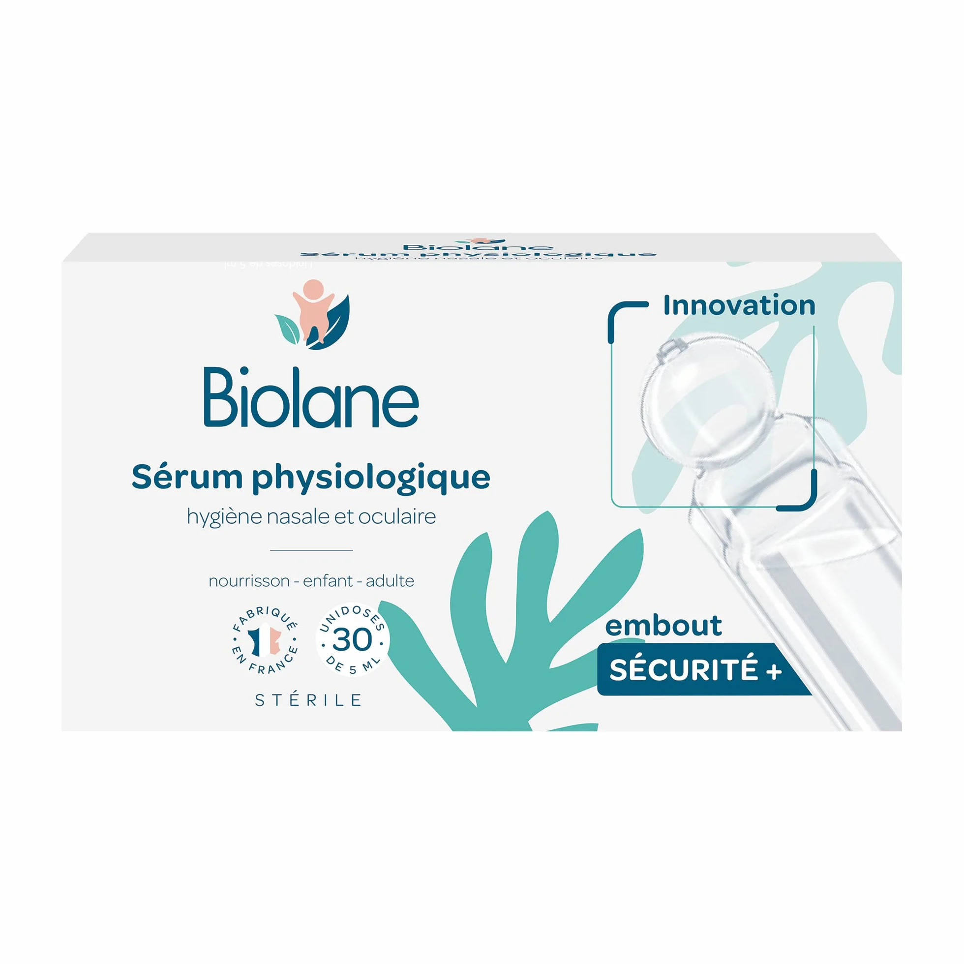 BIOLANE Sérum Physiologique 30 Unidoses Nettoie le nez et les yeux Dès la naissance