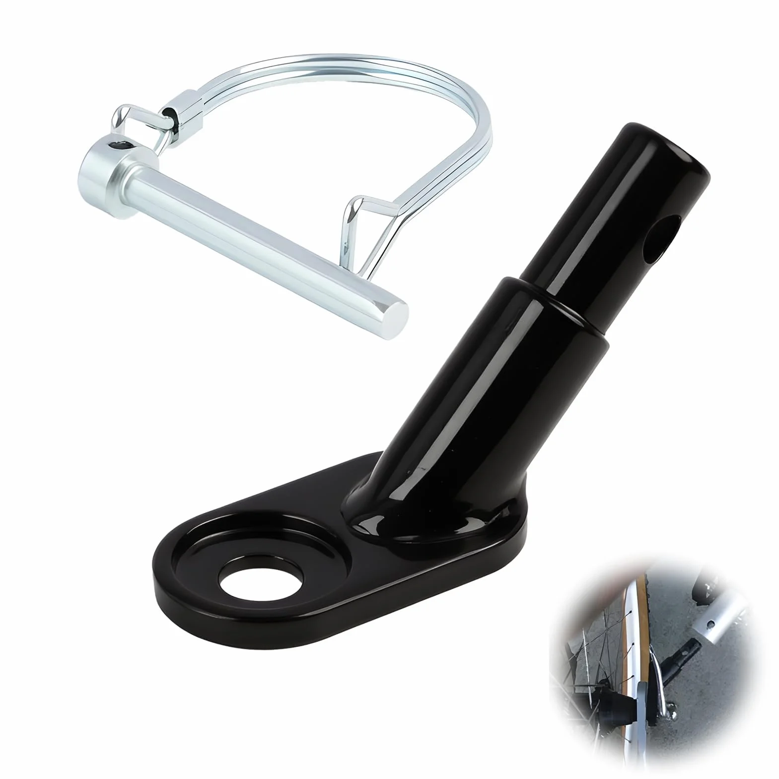 Attache Remorque Vélo Universelle avec Goupille de Sécurité, Fixation en Acier Allié
