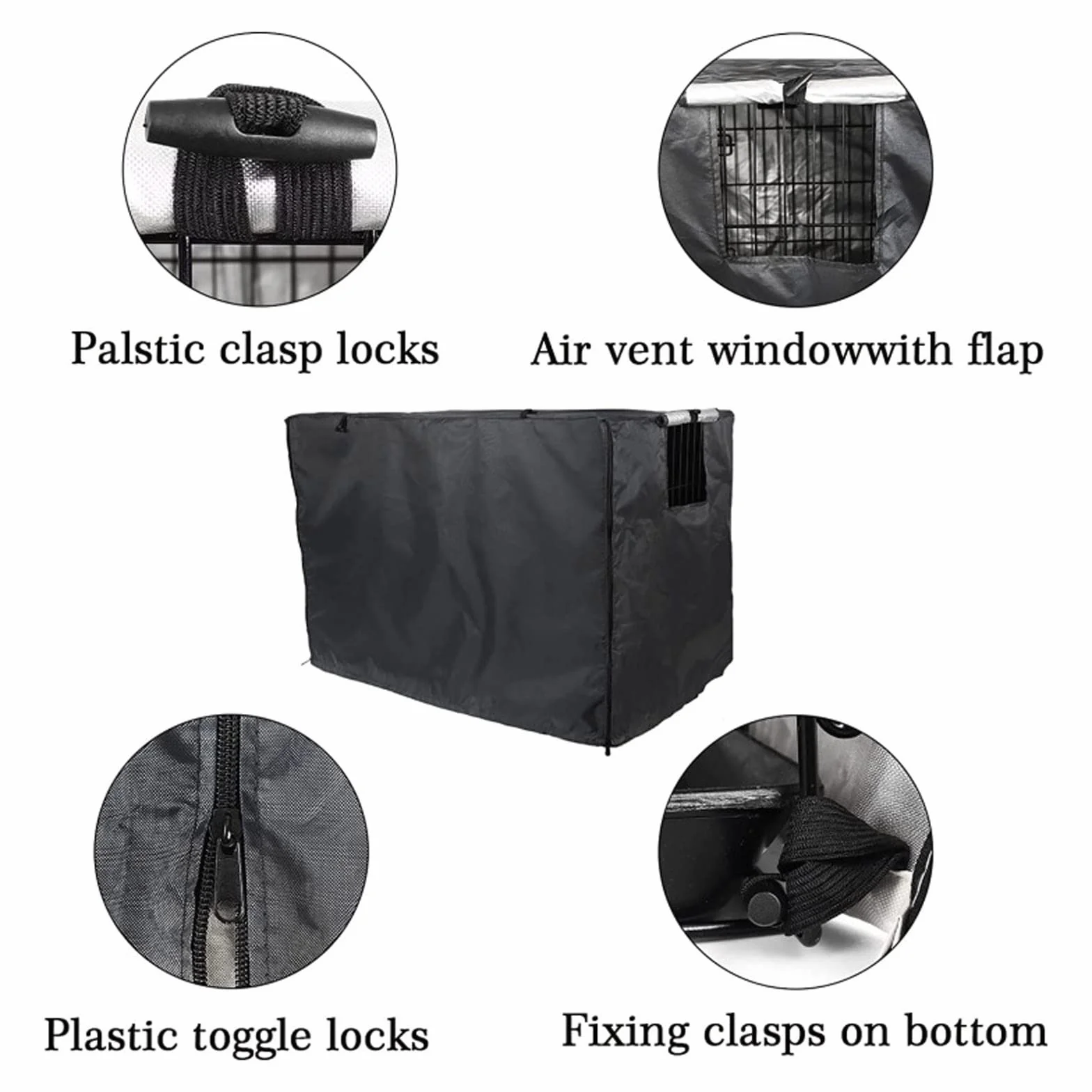 Housse de cage pour chien imperméable anti-UV double porte 106,7 cm