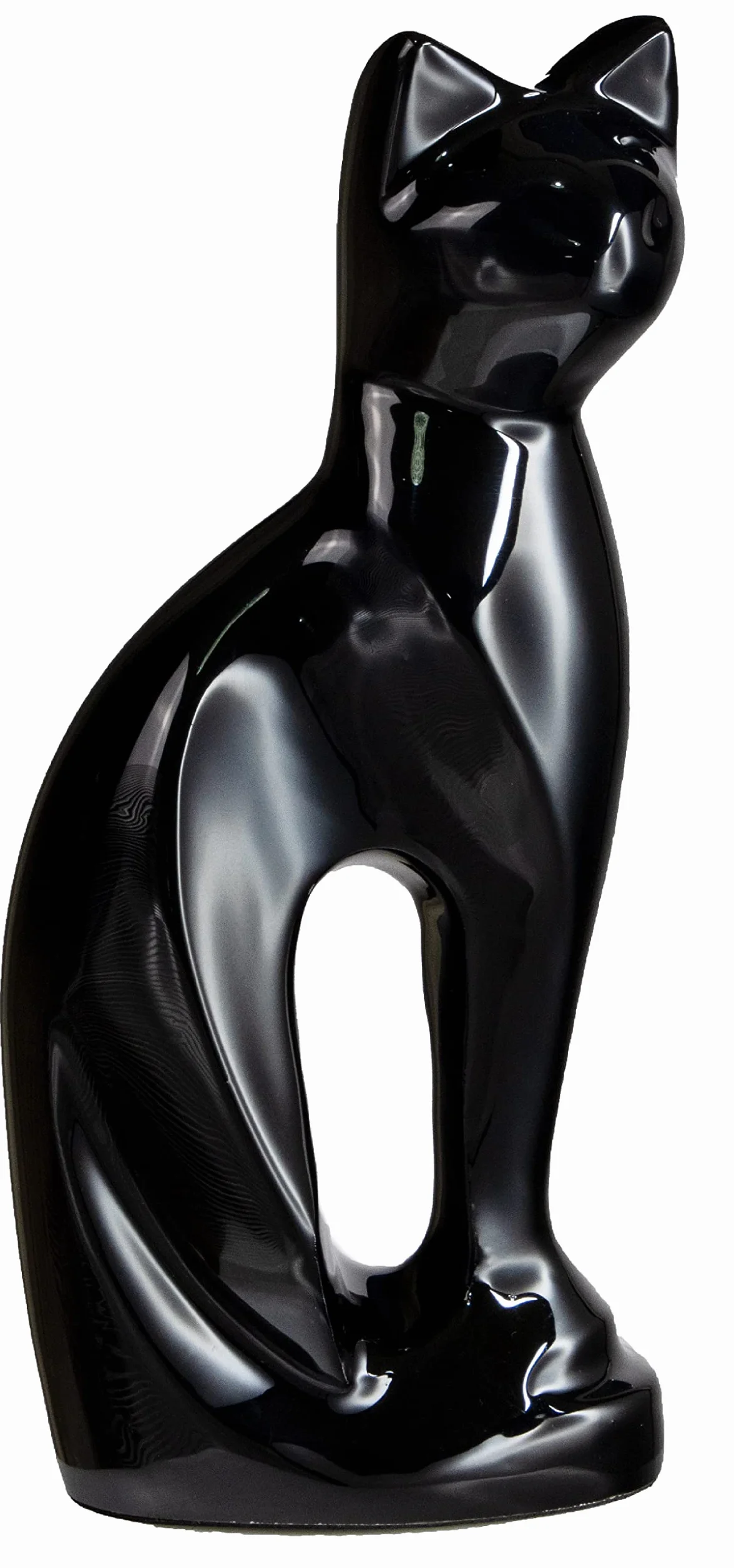 Urn for Ashes Cat Figurine Pet Memorial Cremation Decorative Alloy Black Cat 9"