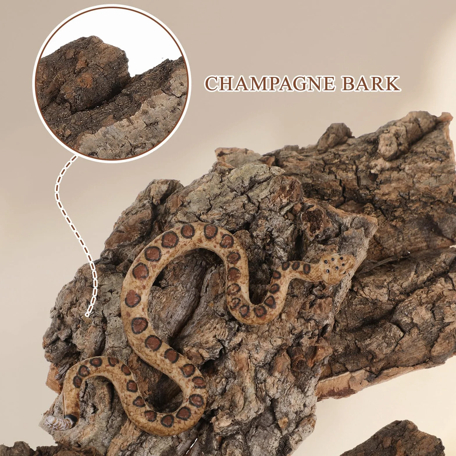 Lot de 4 plateformes d'escalade en bois naturel pour reptiles et tortues - Écorce d'arbre taille moyenne