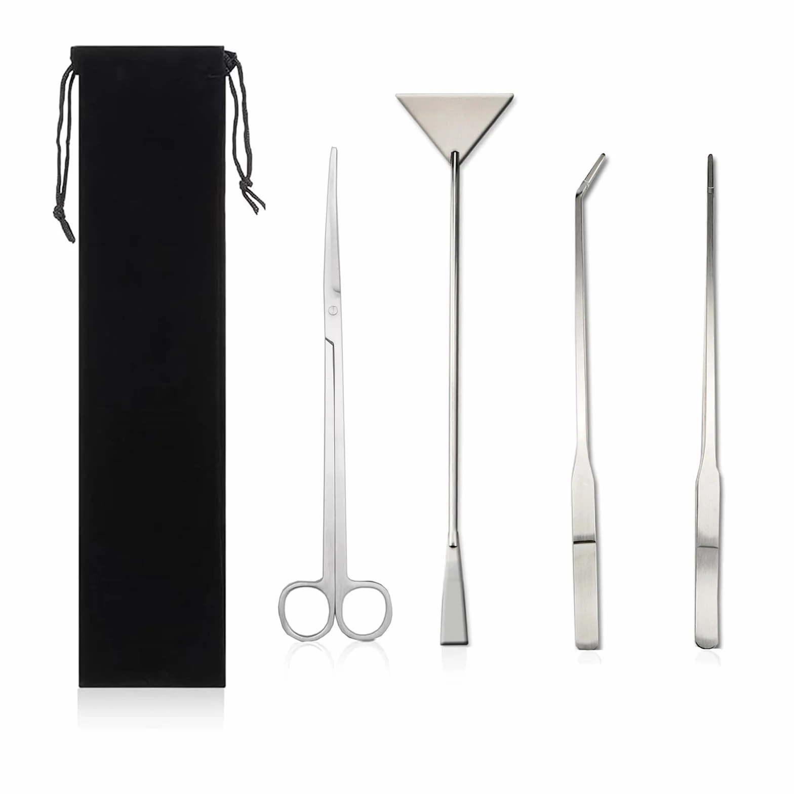 Aquarium Aquascaping Kit 4 en 1 Acier Inoxydable Ciseaux Pince Spatule Outils pour Plante Aquatique