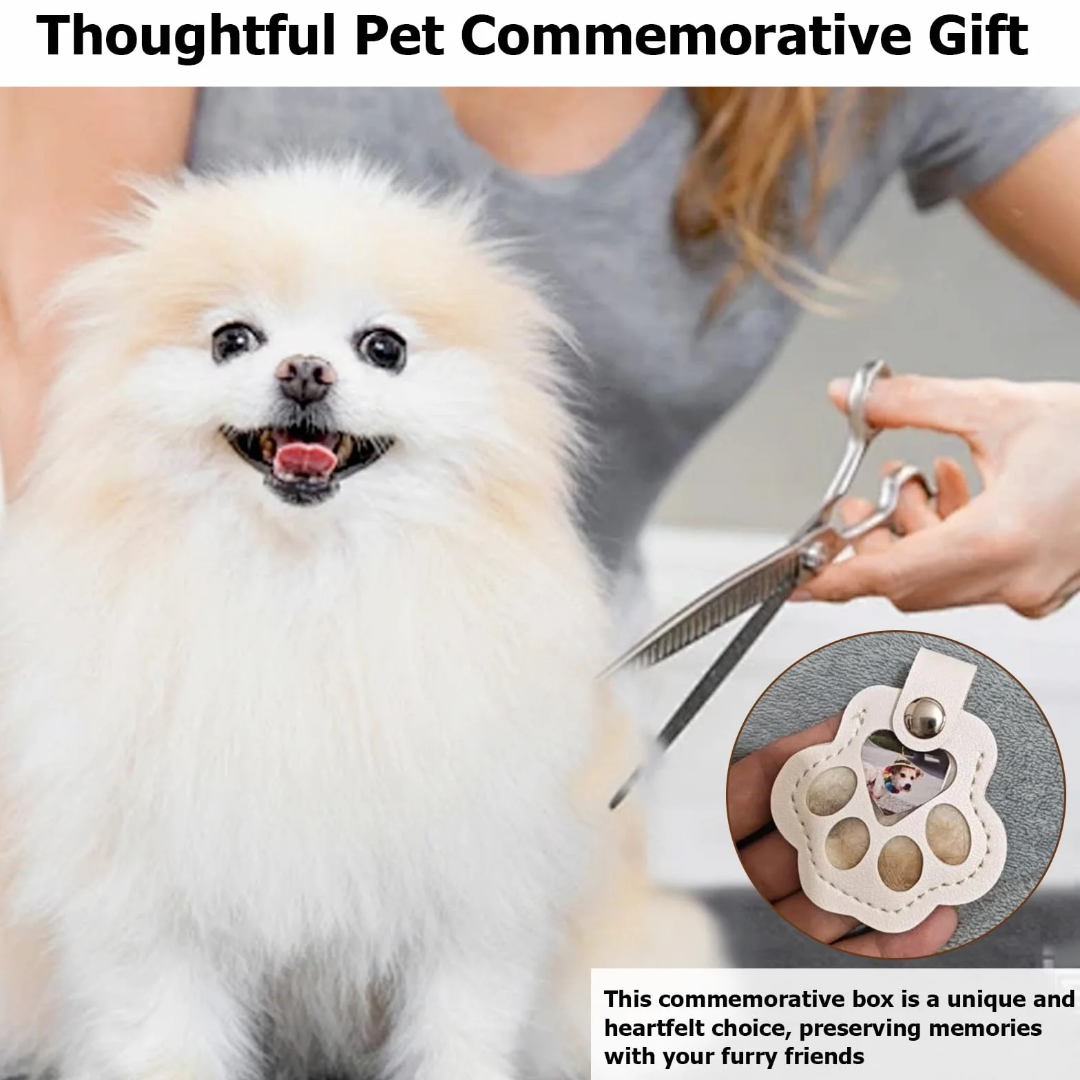 Porte-clés commémoratif en cuir patte de chien et chat, boîte à souvenirs personnalisée pour poils d'animaux