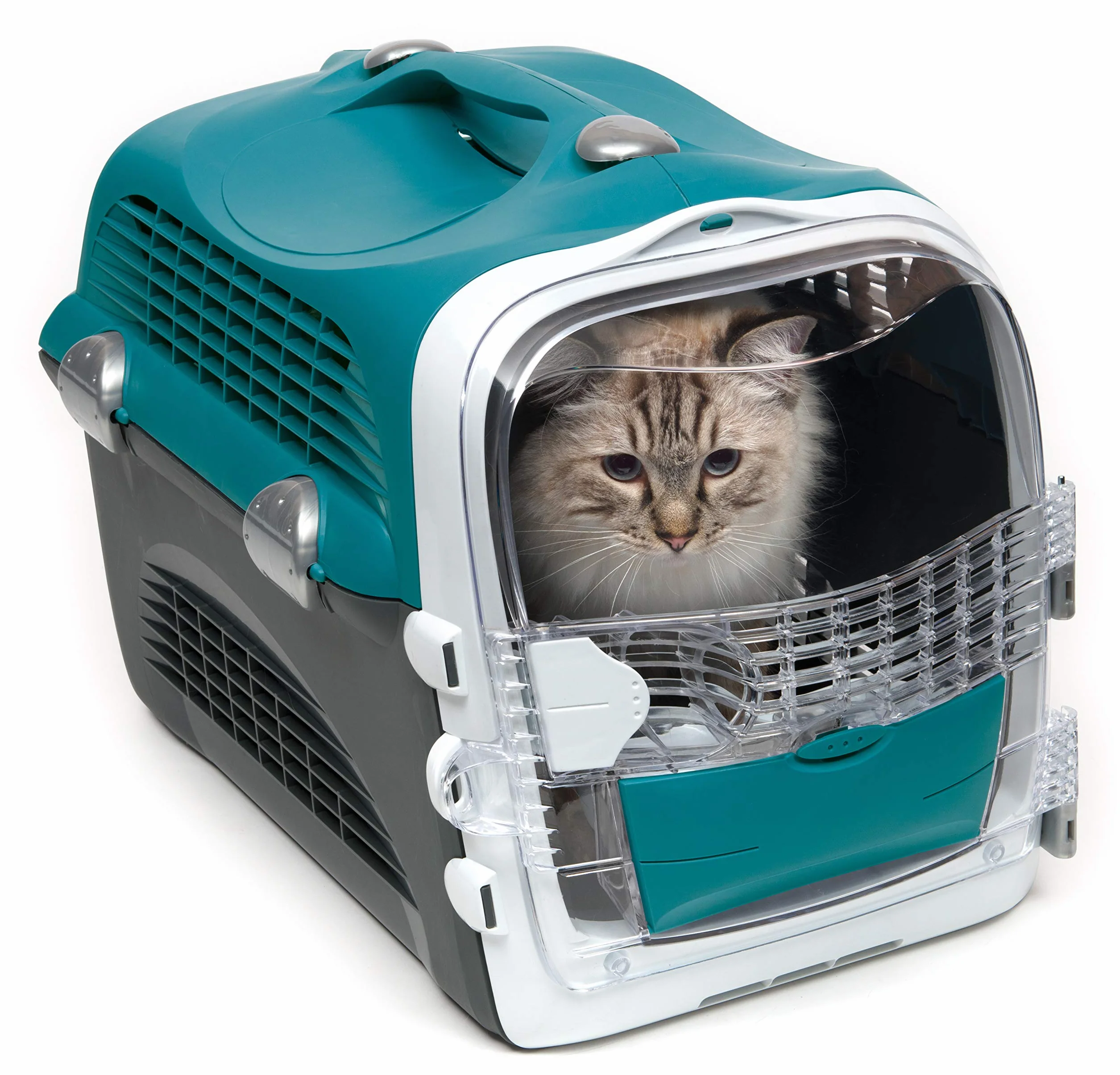 Catit Cage de Transport Cabrio pour Chat Turquoise