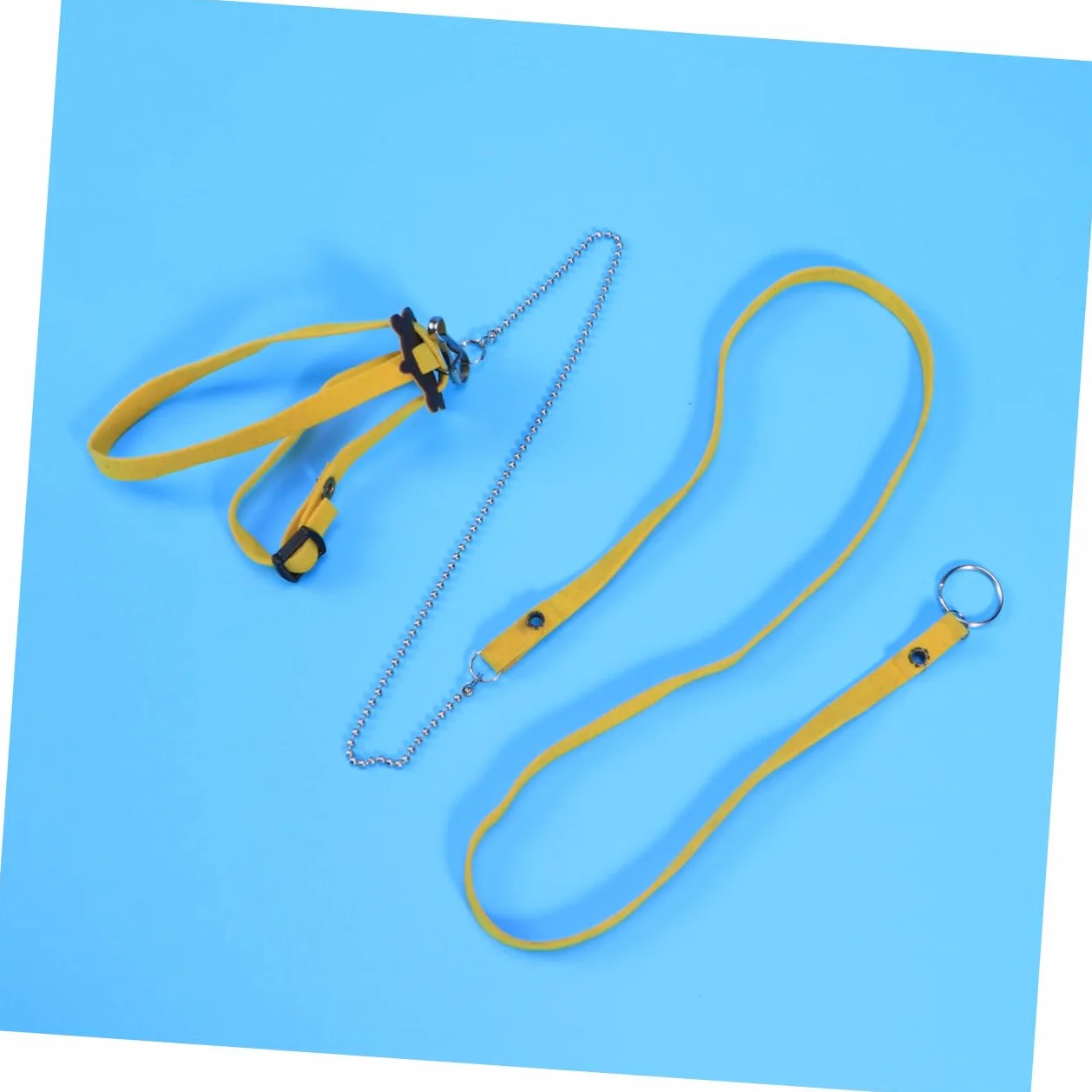 Harnais Réglable pour Reptiles et Tortues avec Laisse Extérieure pour Lézards - Accessoire Promenade Sécurisée Jaune