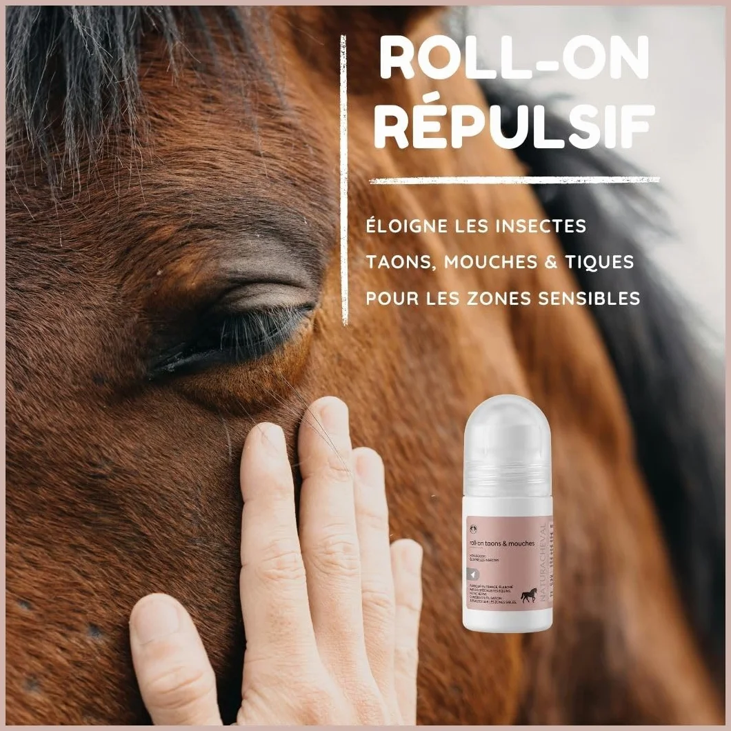 Roll-on Anti Mouches Cheval Naturel Protection Yeux Zones sensibles Anti taons Insectes Huile de Cade 65 ML
