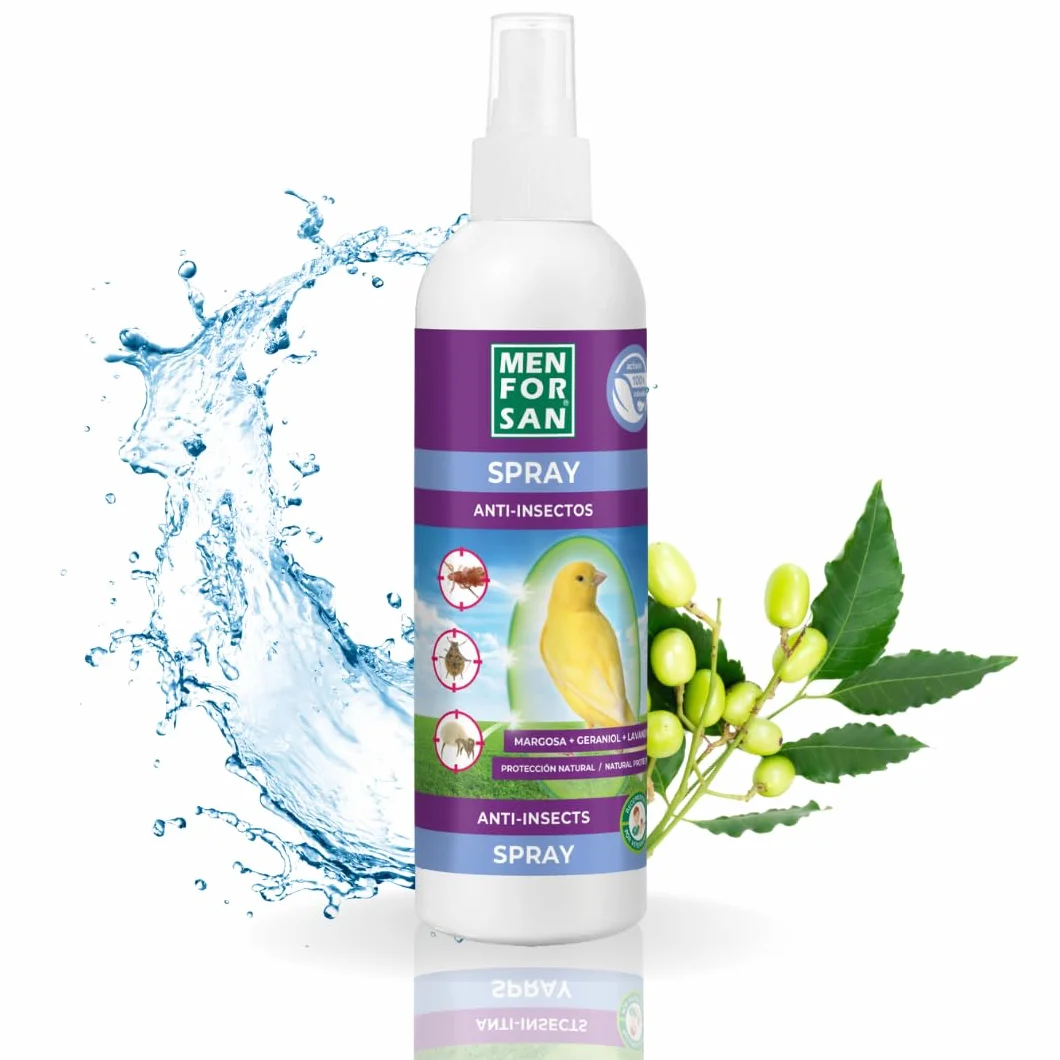 MENFORSAN Spray Anti-Insectes pour Oiseaux 250ml Margosa Geraniol Lavandin