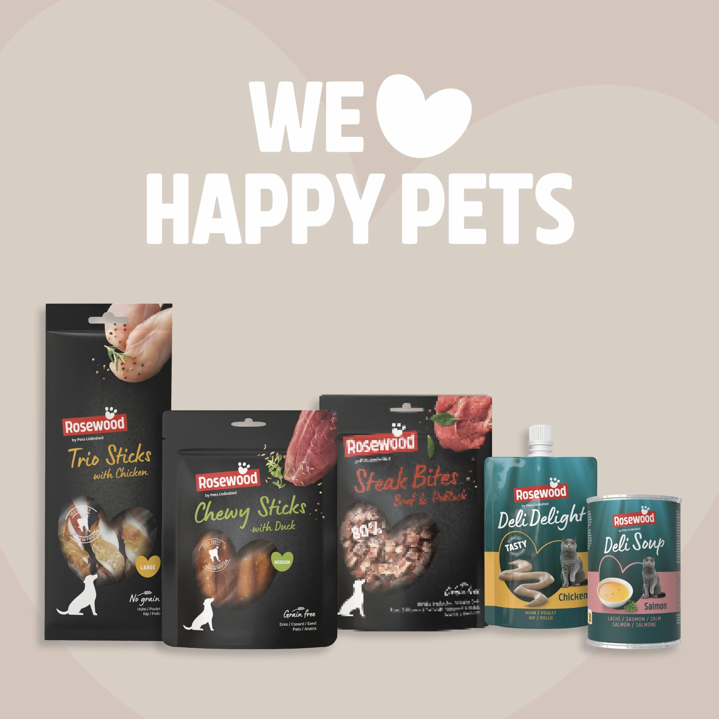 Rosewood Steak Bites Bœuf & Colin Friandise Tendre pour Chien Riche en Viande et Poisson sans céréales 100 g