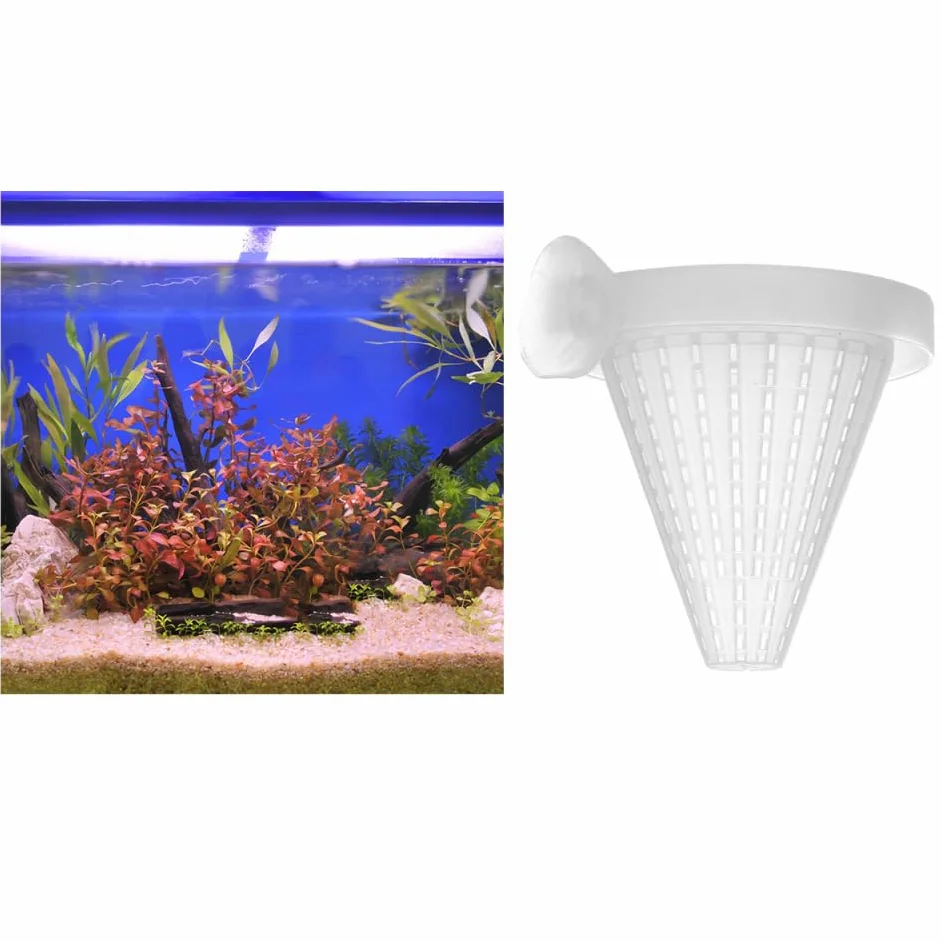 Sosoport Mangeoire À Poisson Aquarium Acrylique Transparent avec Ventouse 3 Pièces